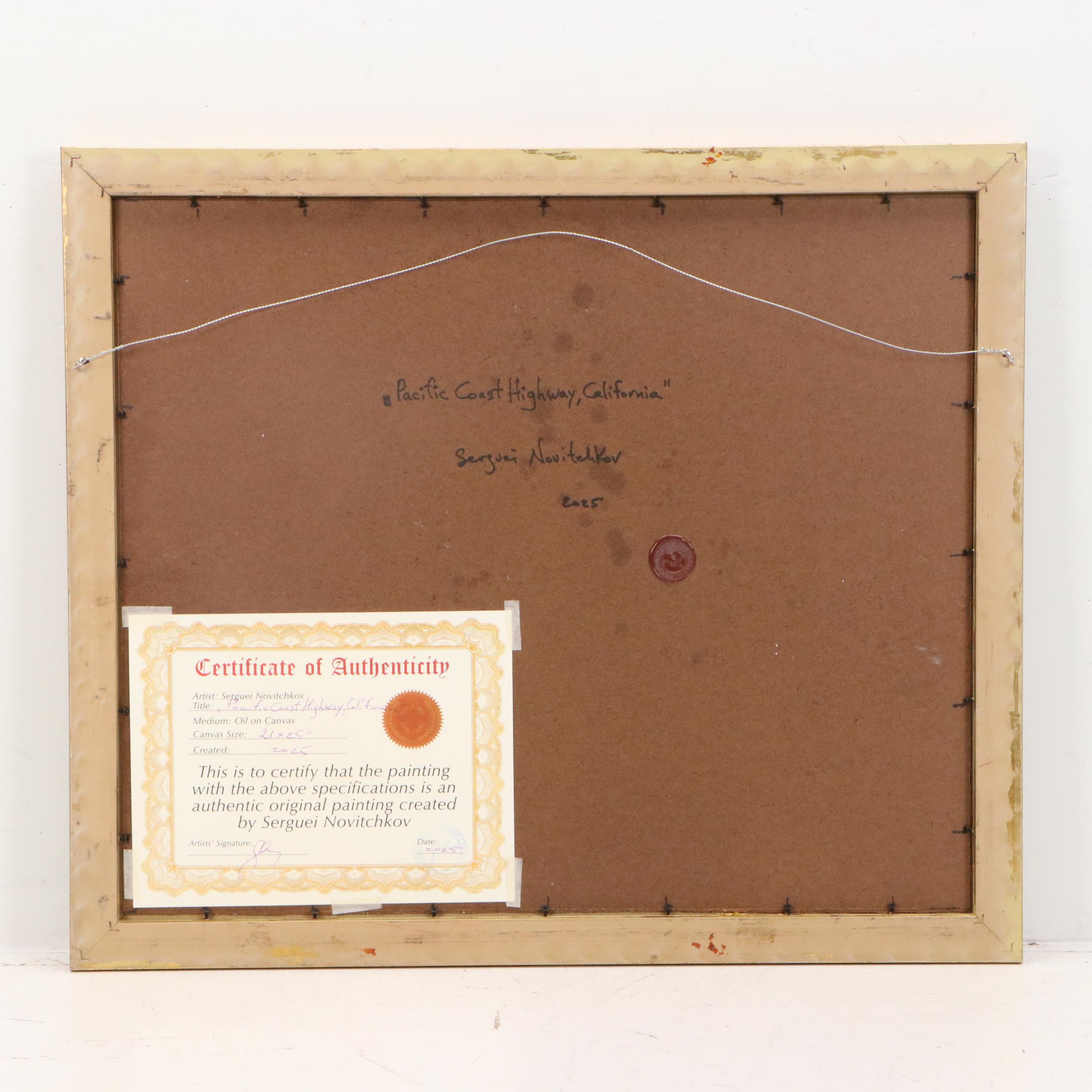 Serguei Novitchkov Oil Painting "Pacific Coast Highway, California," 2025