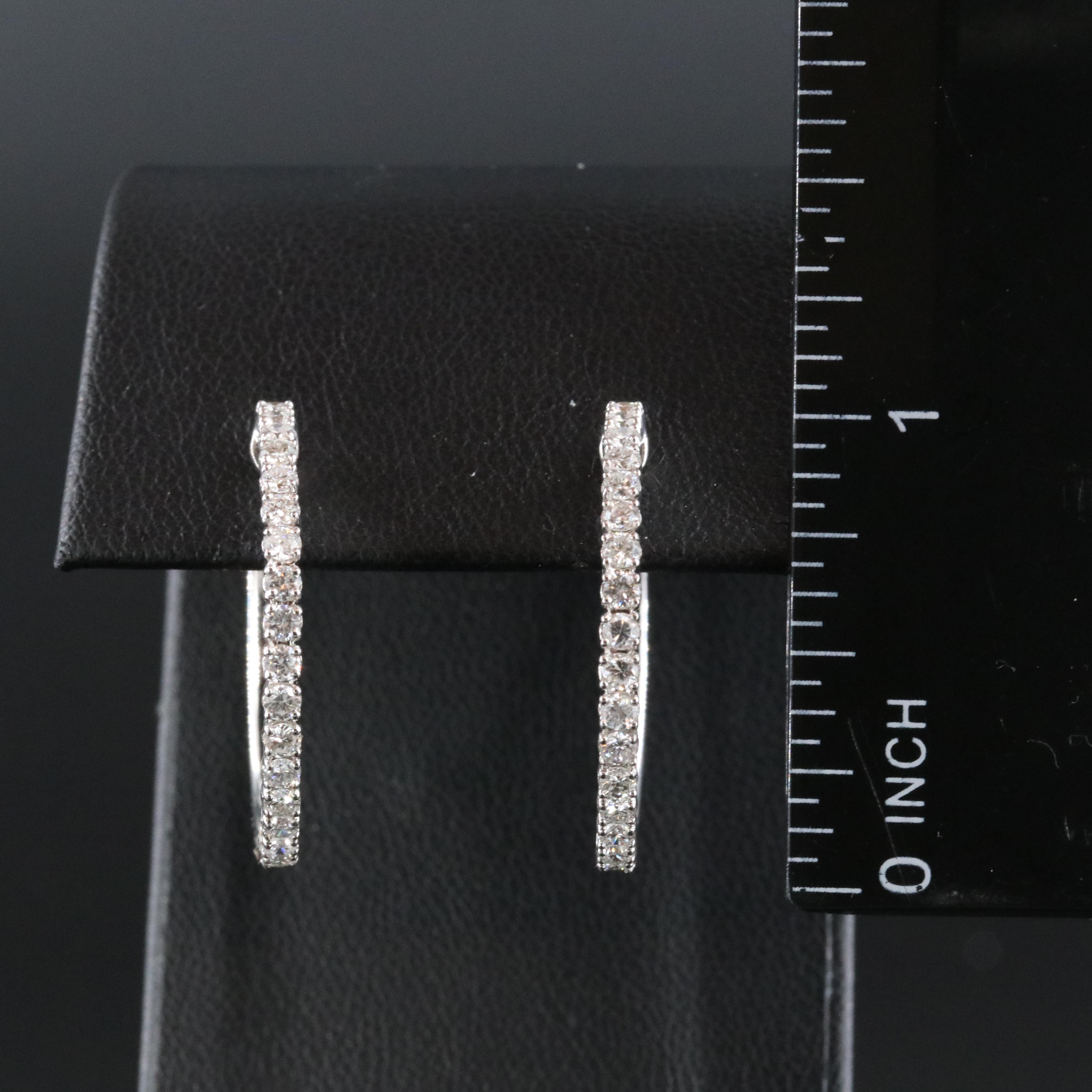 14K 1.07 CTW Diamond Hoop Earrings