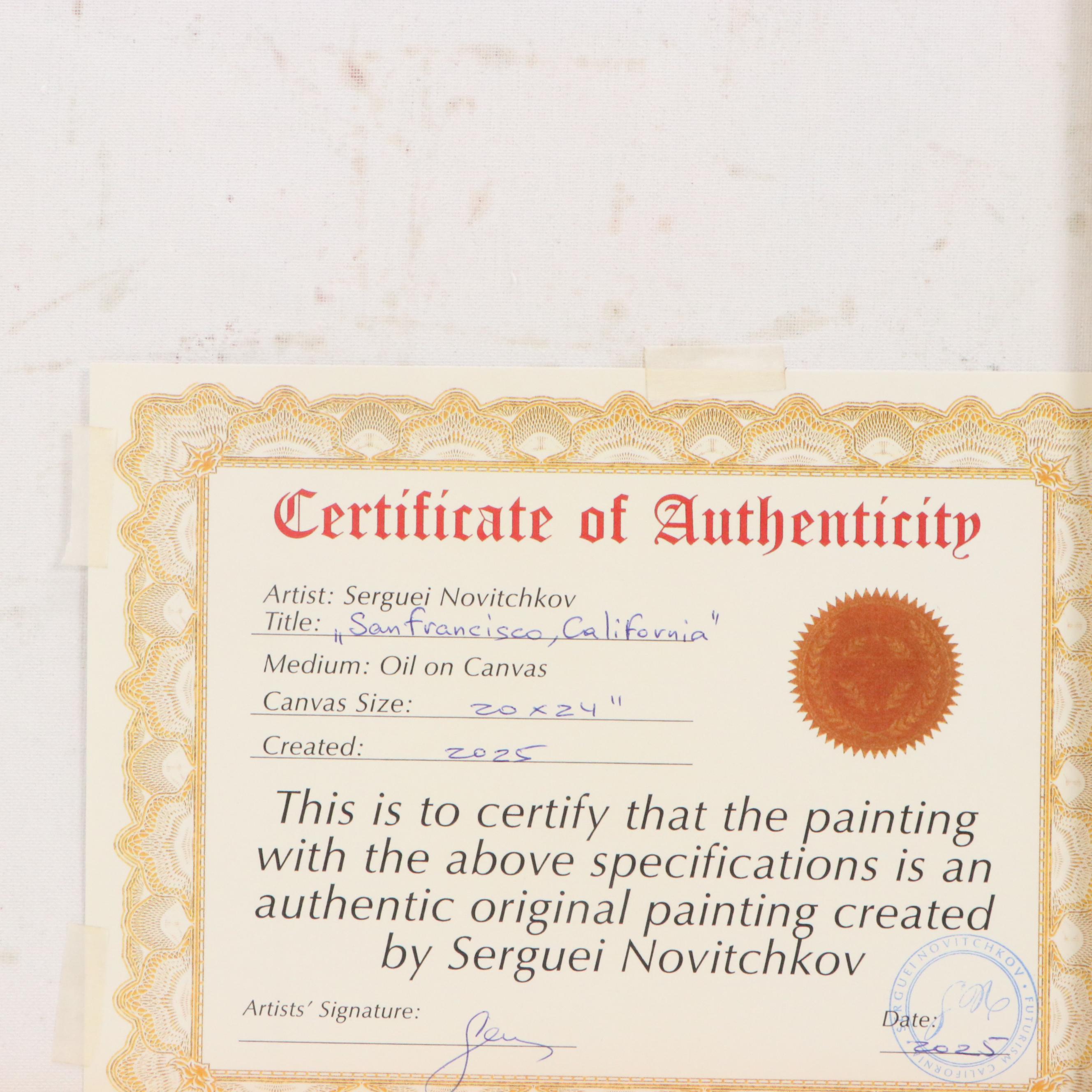 Serguei Novitchkov Oil Painting "San Francisco, California," 2025