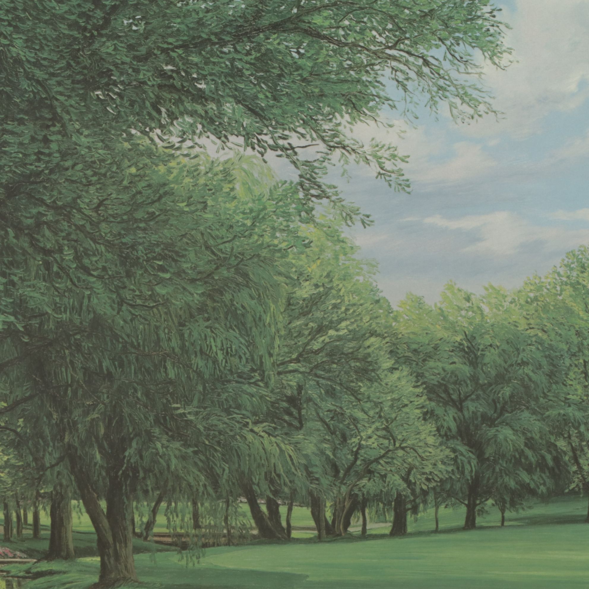 Linda Hartough Offset Lithograph "18th Hole - Muirfield Village Golf Club", 1993