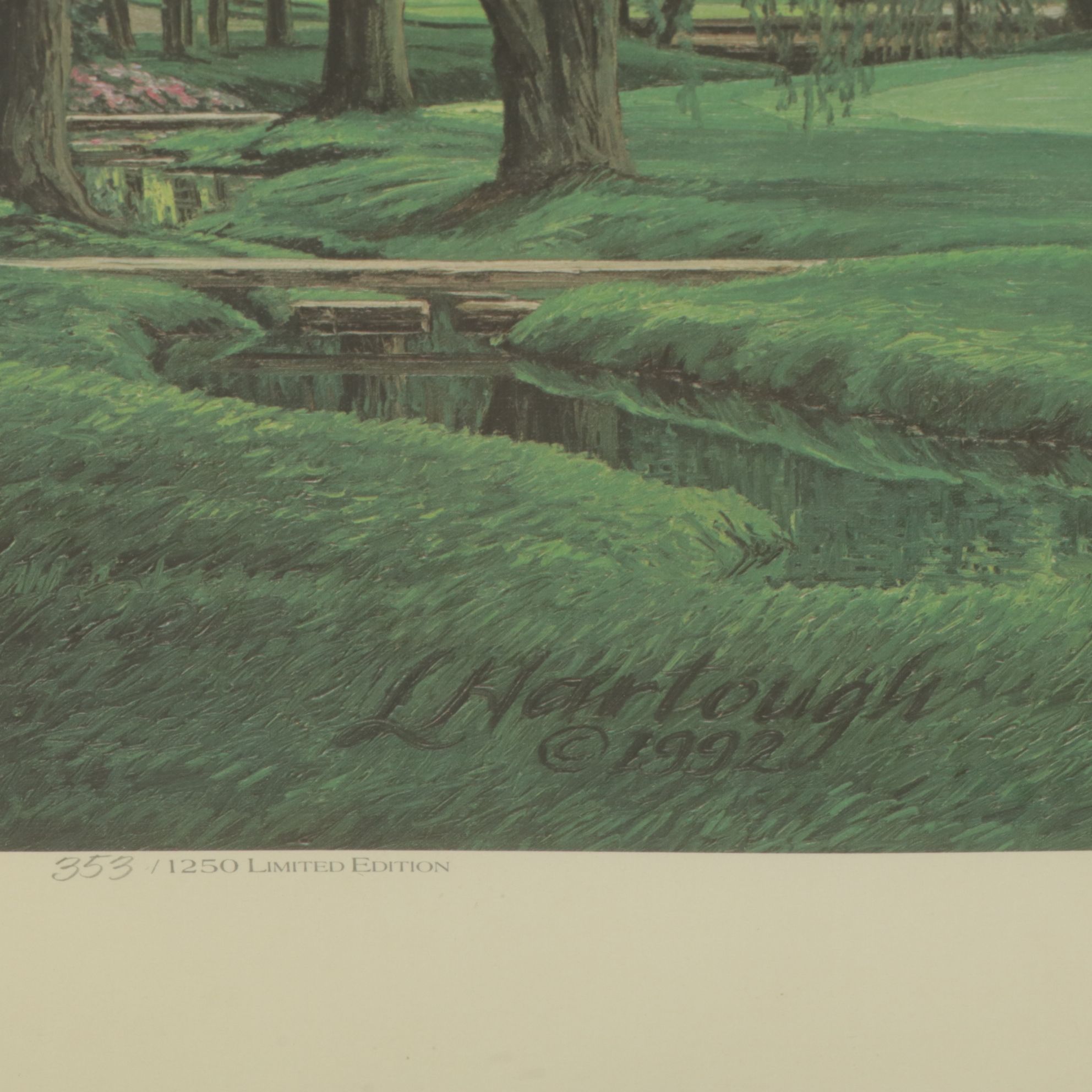 Linda Hartough Offset Lithograph "18th Hole - Muirfield Village Golf Club", 1993