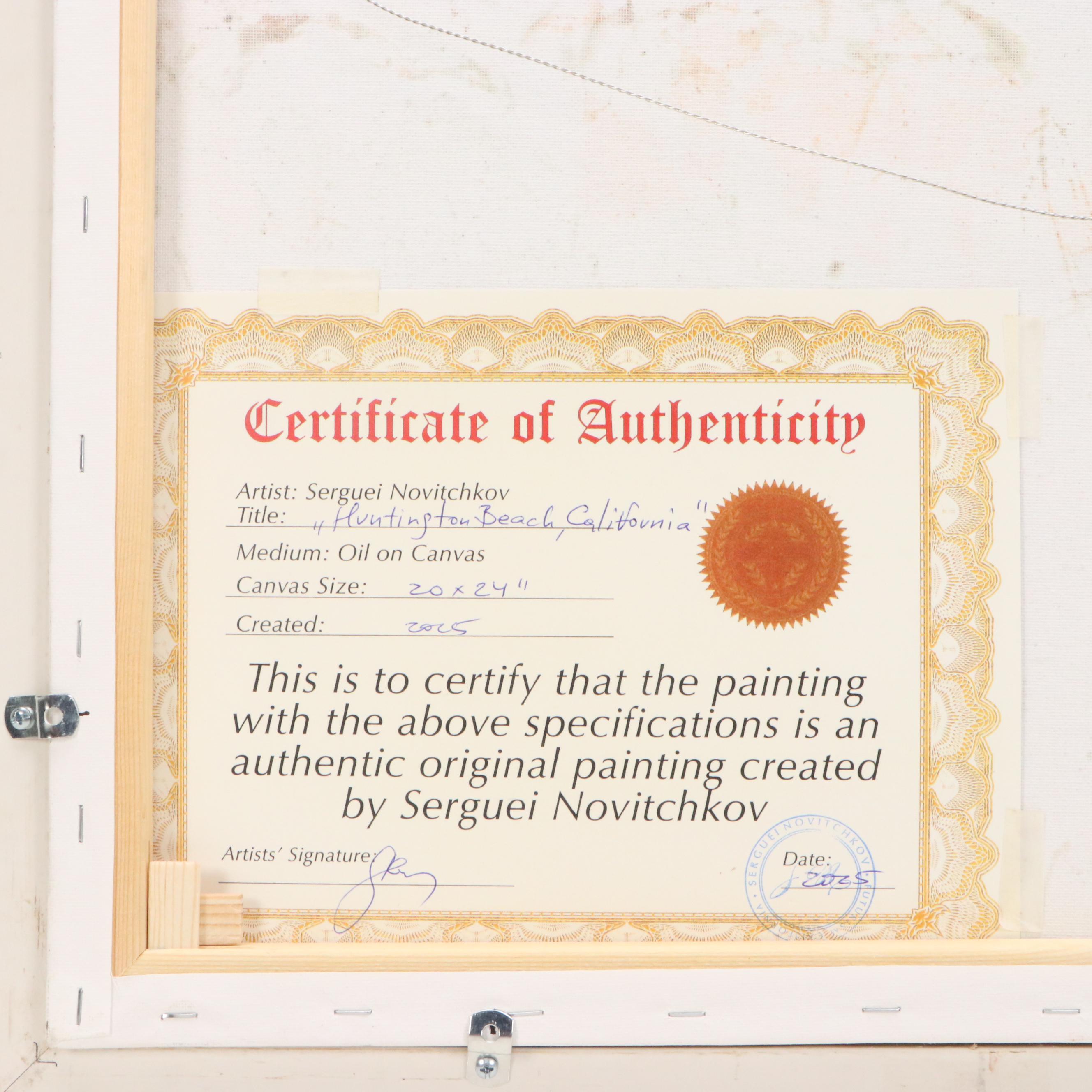 Serguei Novitchkov Oil Painting "Huntington Beach, California," 2025