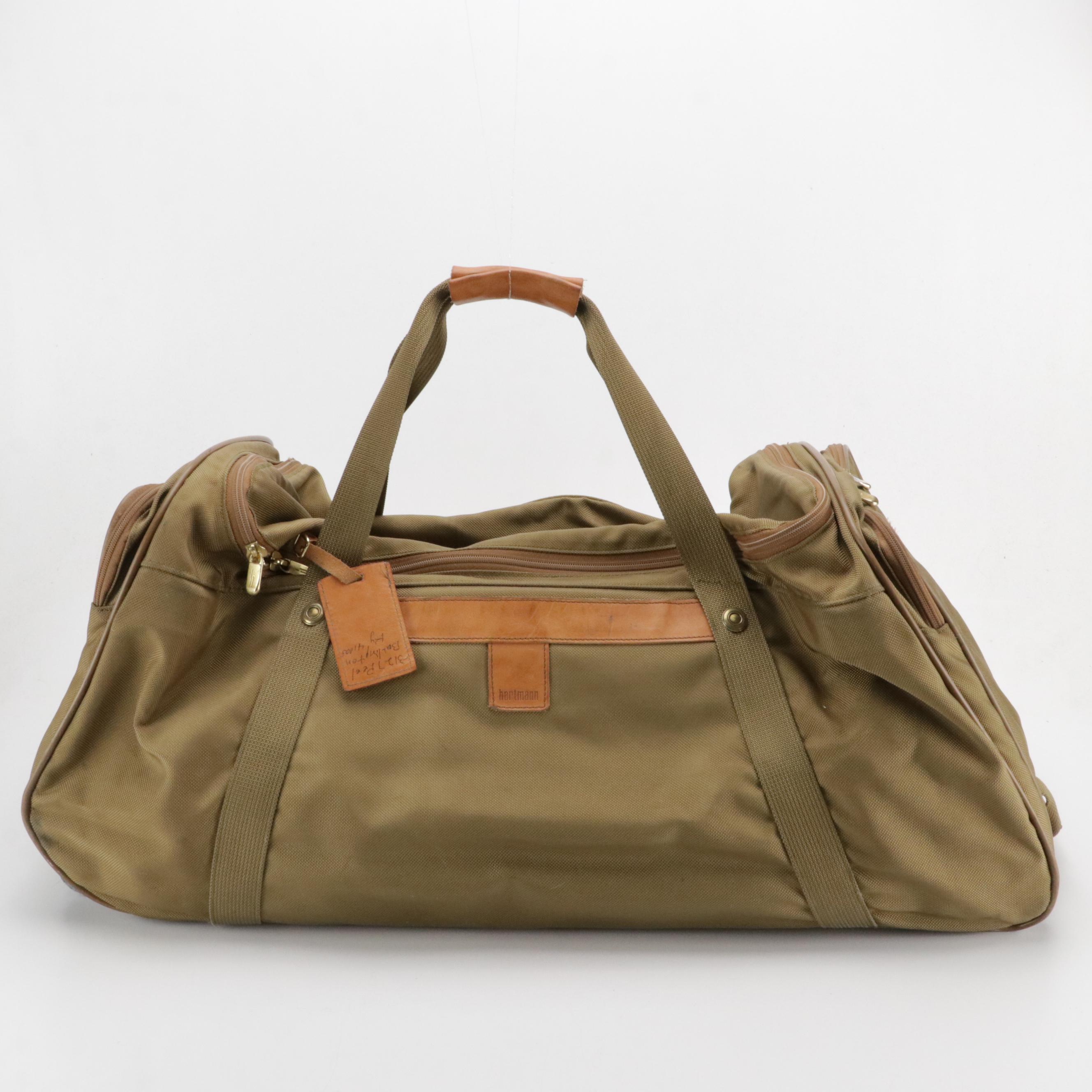 Hartmann Luggage Duffle & Garment Bags Beige Ballistic Nylon, Brown Leather Trim
