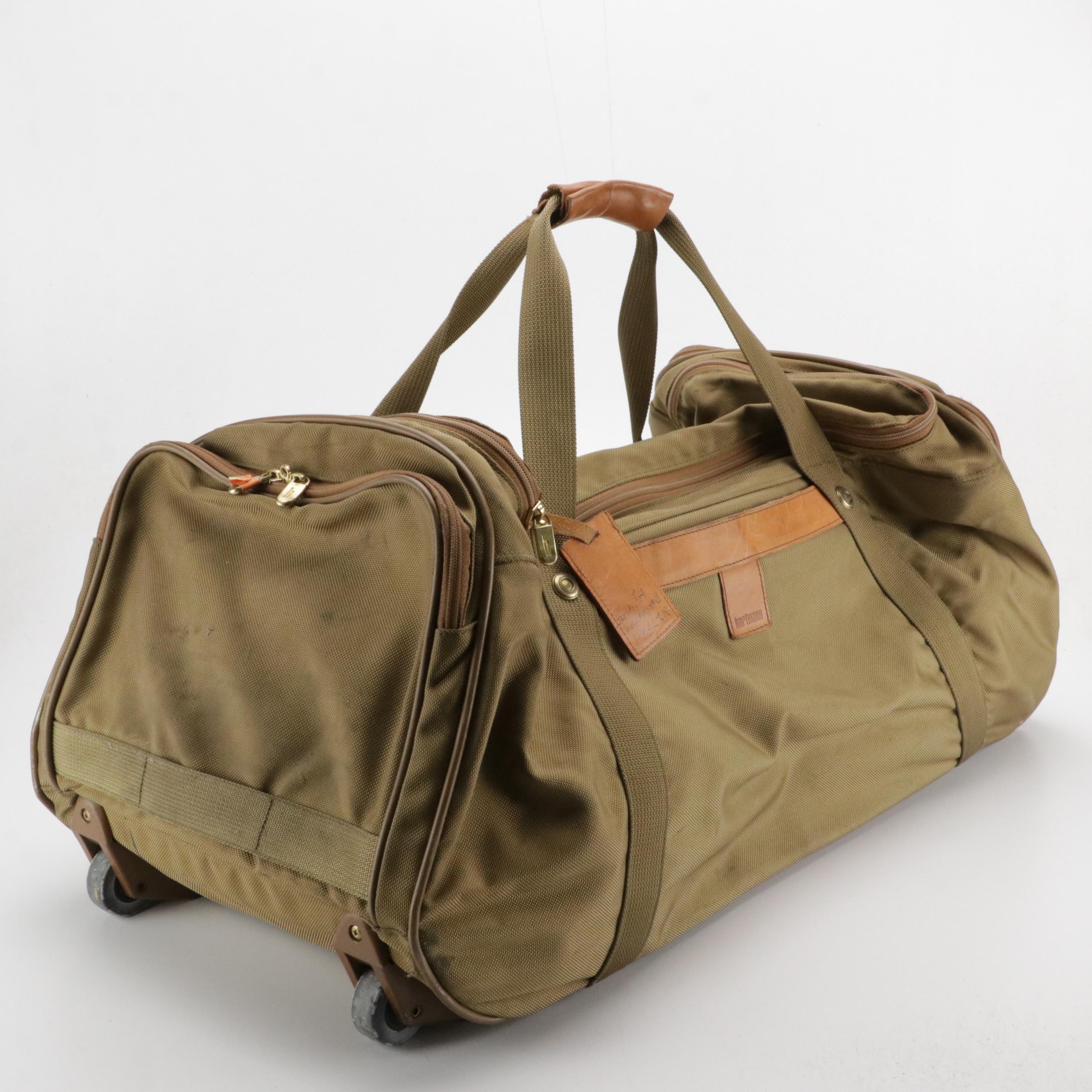 Hartmann Luggage Duffle & Garment Bags Beige Ballistic Nylon, Brown Leather Trim