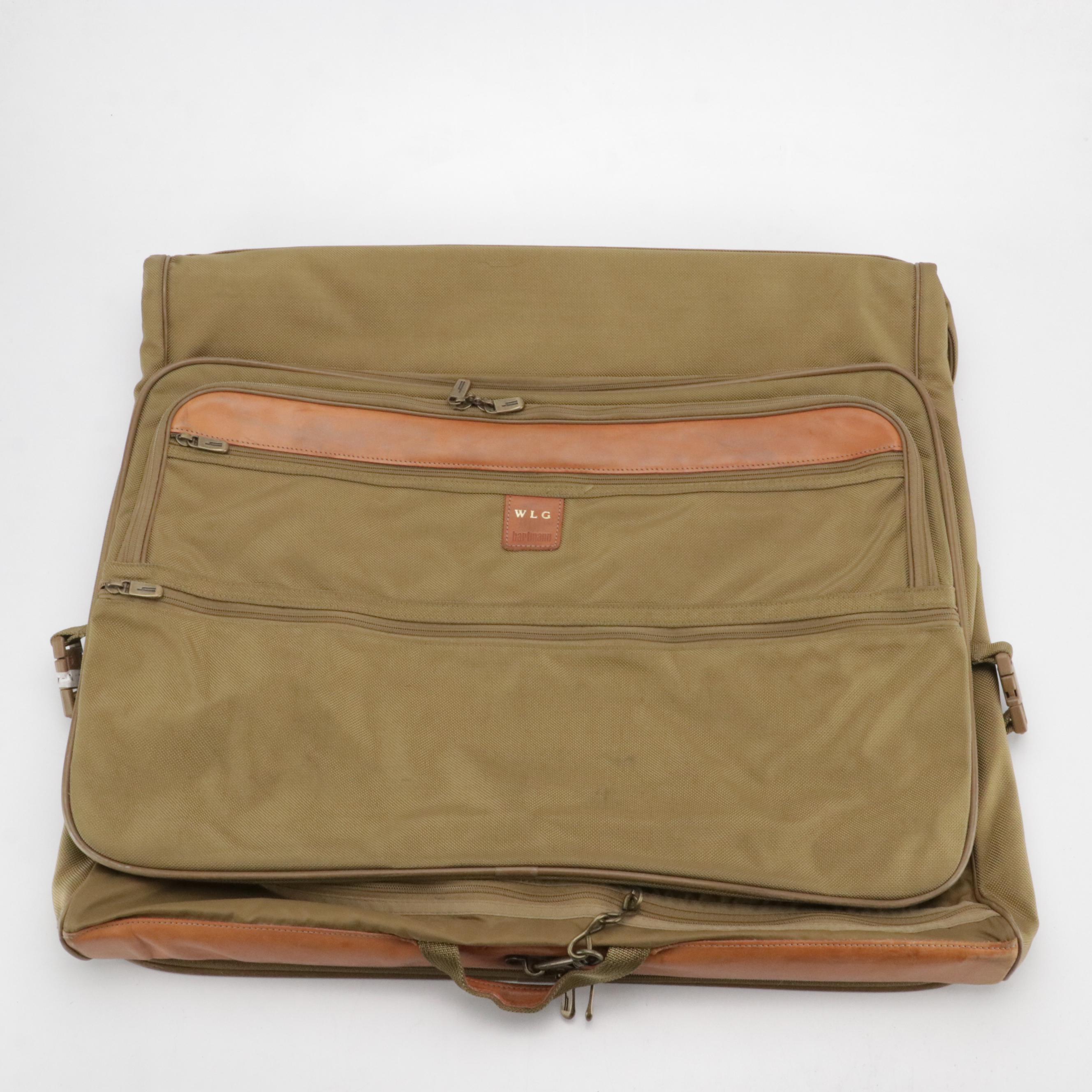 Hartmann Luggage Duffle & Garment Bags Beige Ballistic Nylon, Brown Leather Trim
