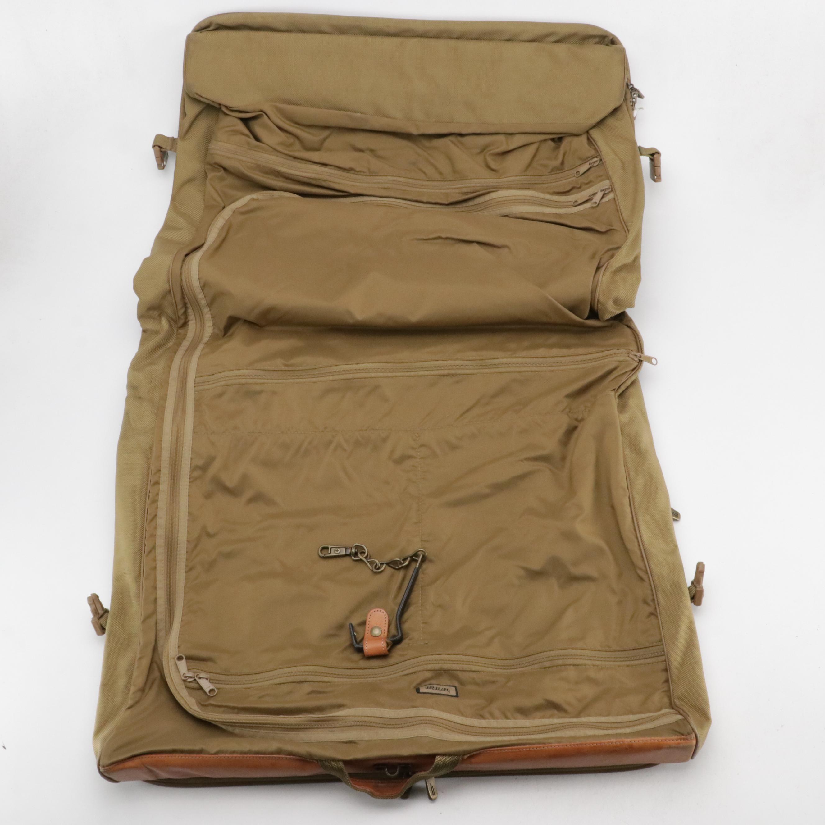 Hartmann Luggage Duffle & Garment Bags Beige Ballistic Nylon, Brown Leather Trim