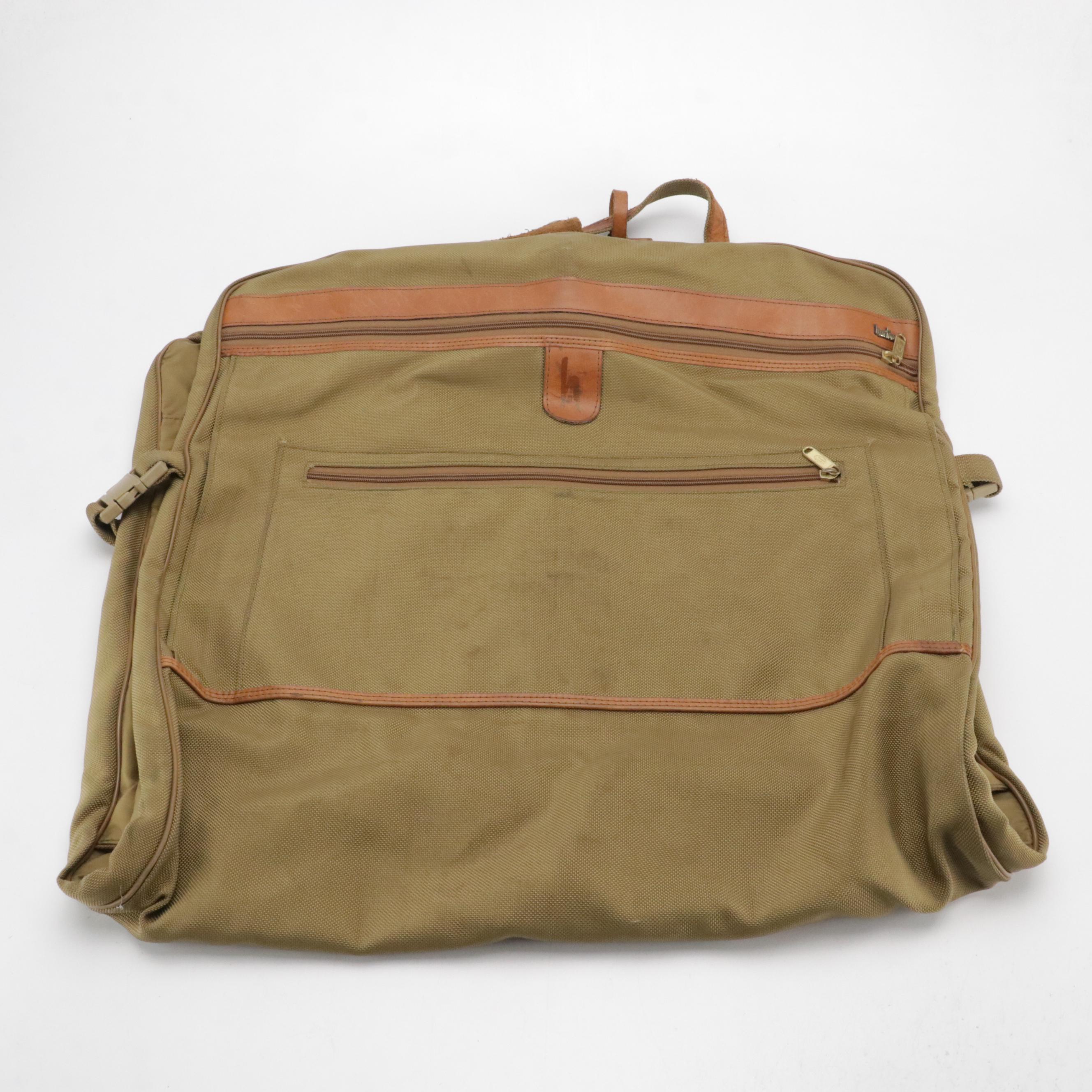 Hartmann Luggage Duffle & Garment Bags Beige Ballistic Nylon, Brown Leather Trim