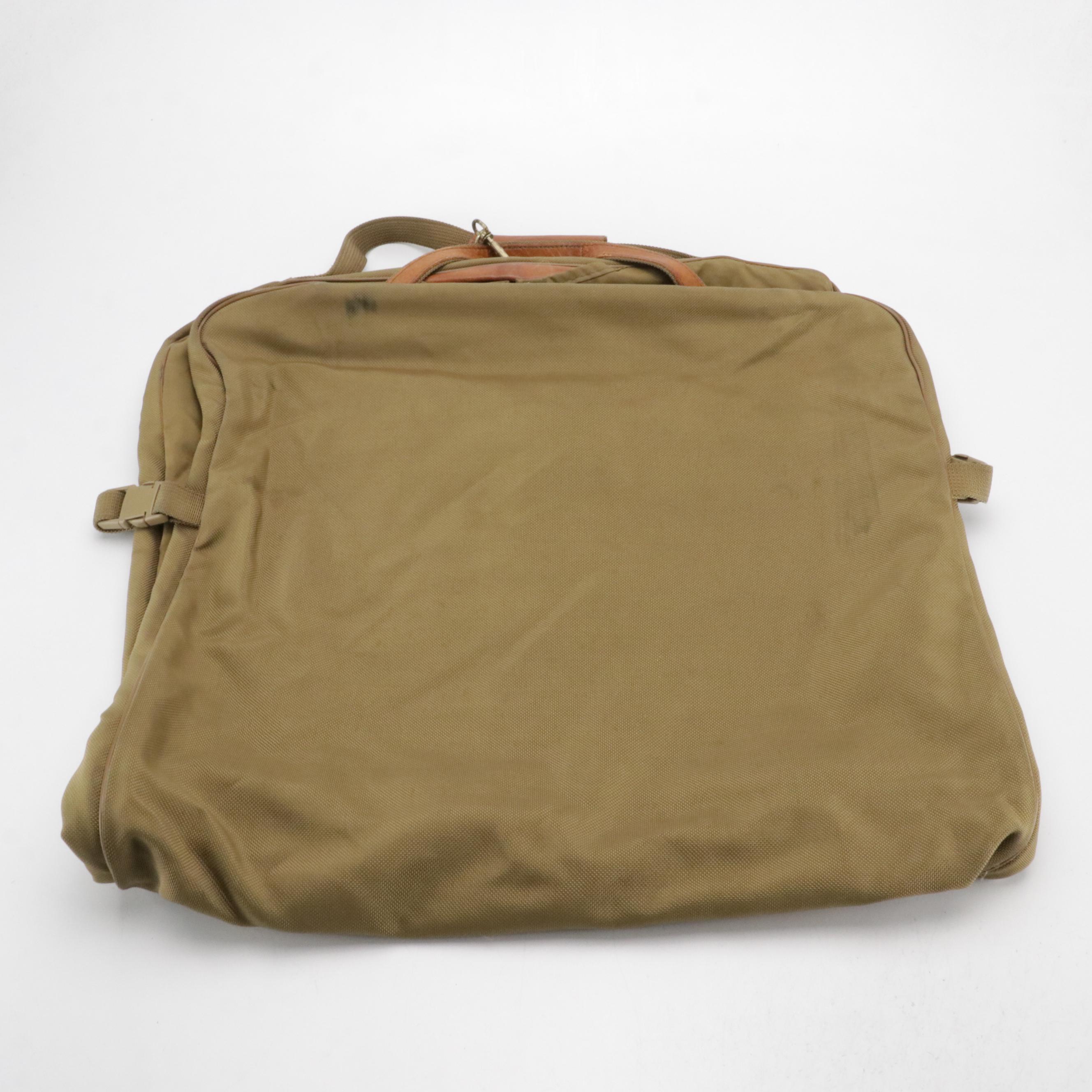 Hartmann Luggage Duffle & Garment Bags Beige Ballistic Nylon, Brown Leather Trim