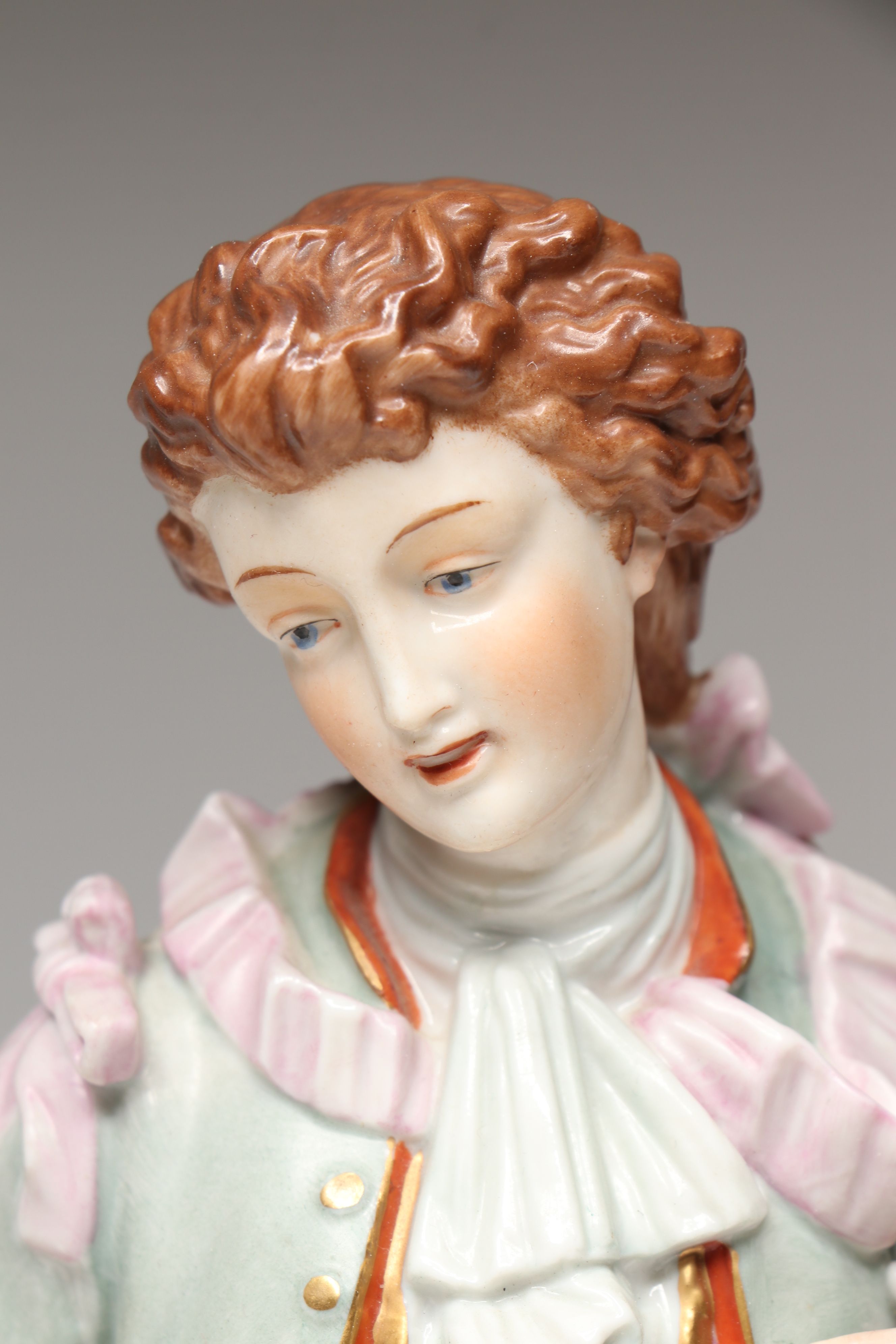 Schiebe-Alsbach Rococo Style German Porcelain Figurines, Mid 20th Century