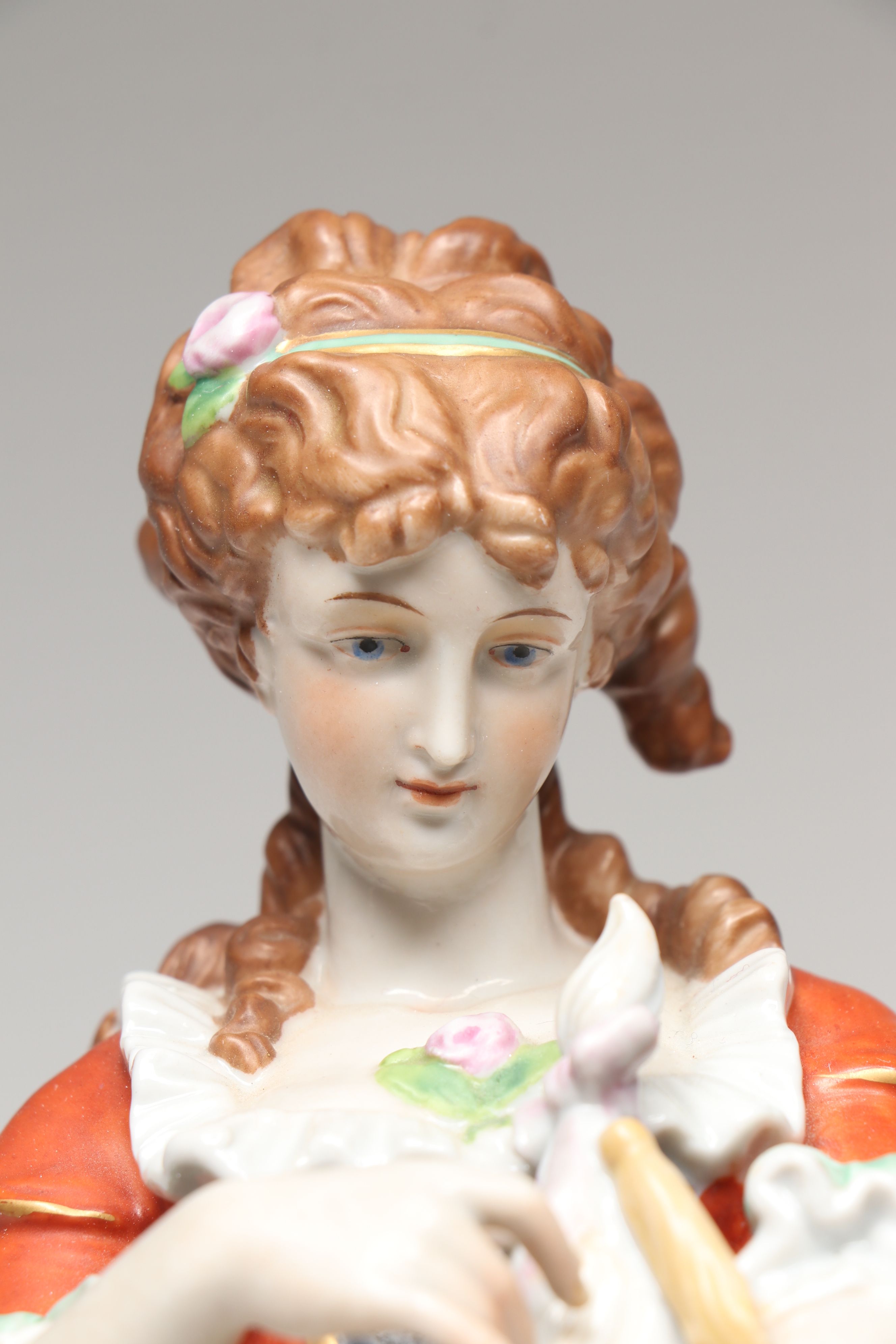Schiebe-Alsbach Rococo Style German Porcelain Figurines, Mid 20th Century