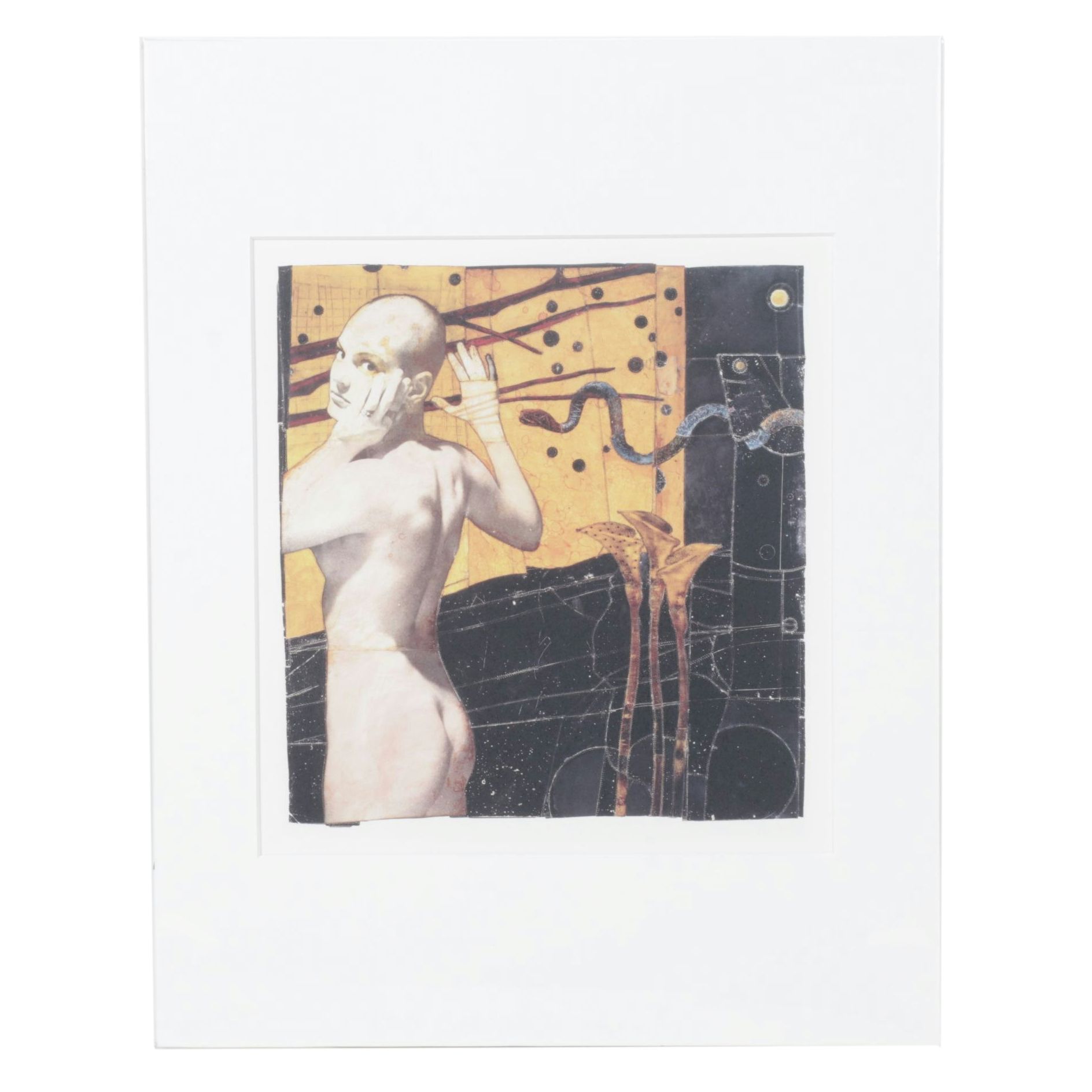 Christopher Pekoc Offset Lithograph "night turns to day in the garden of eden"