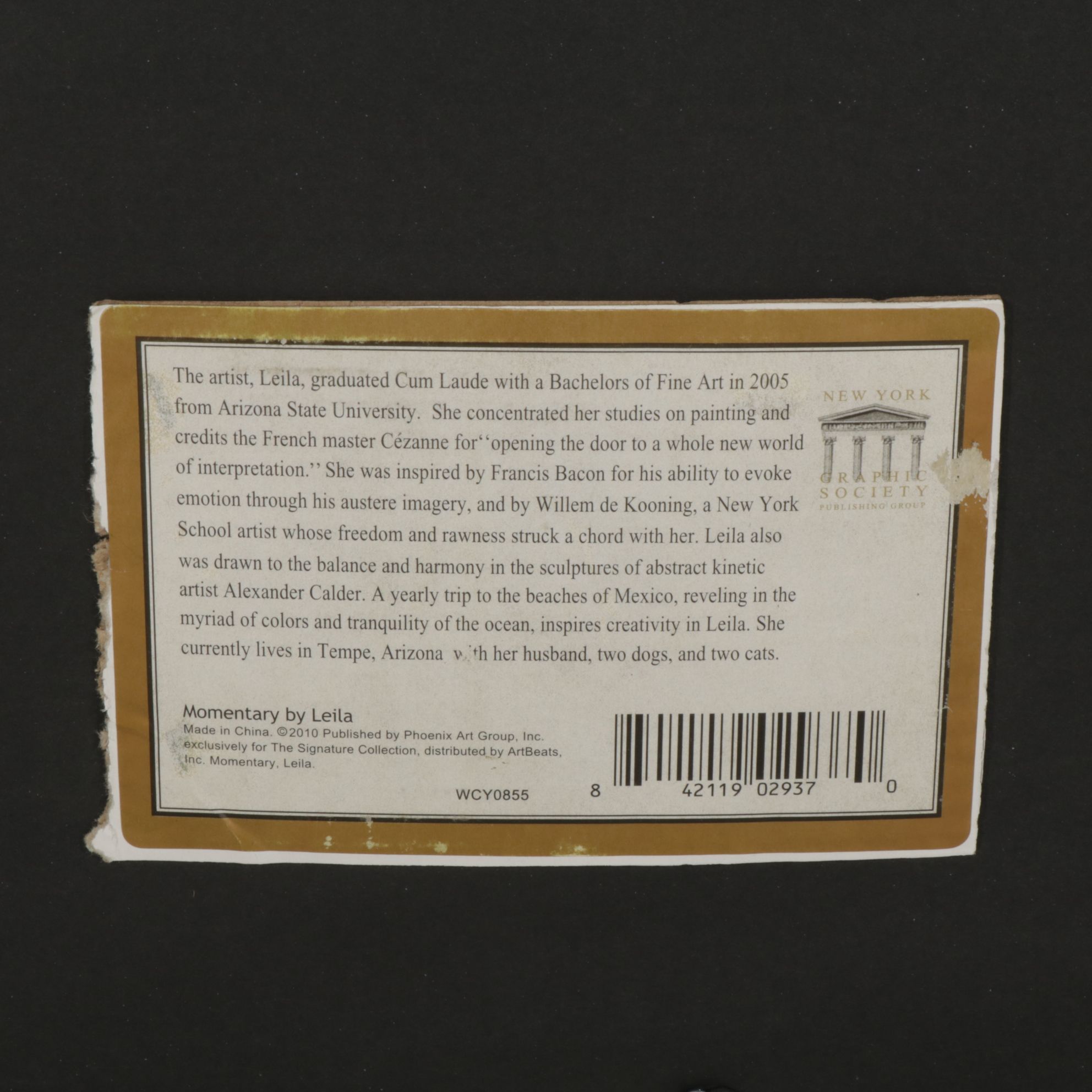 Leila Embellished Giclee on Canvas "Momentary", 2010