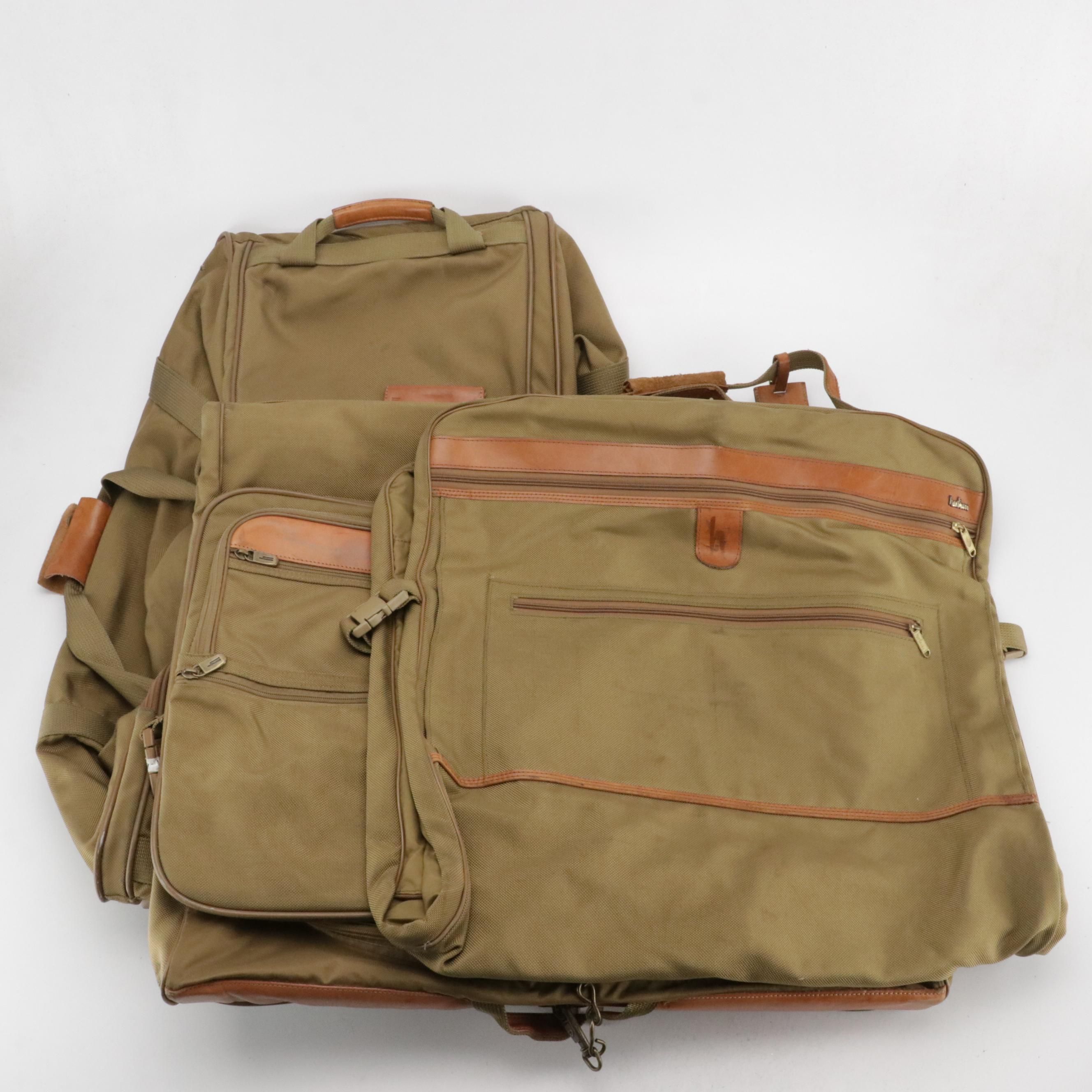Hartmann Luggage Duffle & Garment Bags Beige Ballistic Nylon, Brown Leather Trim