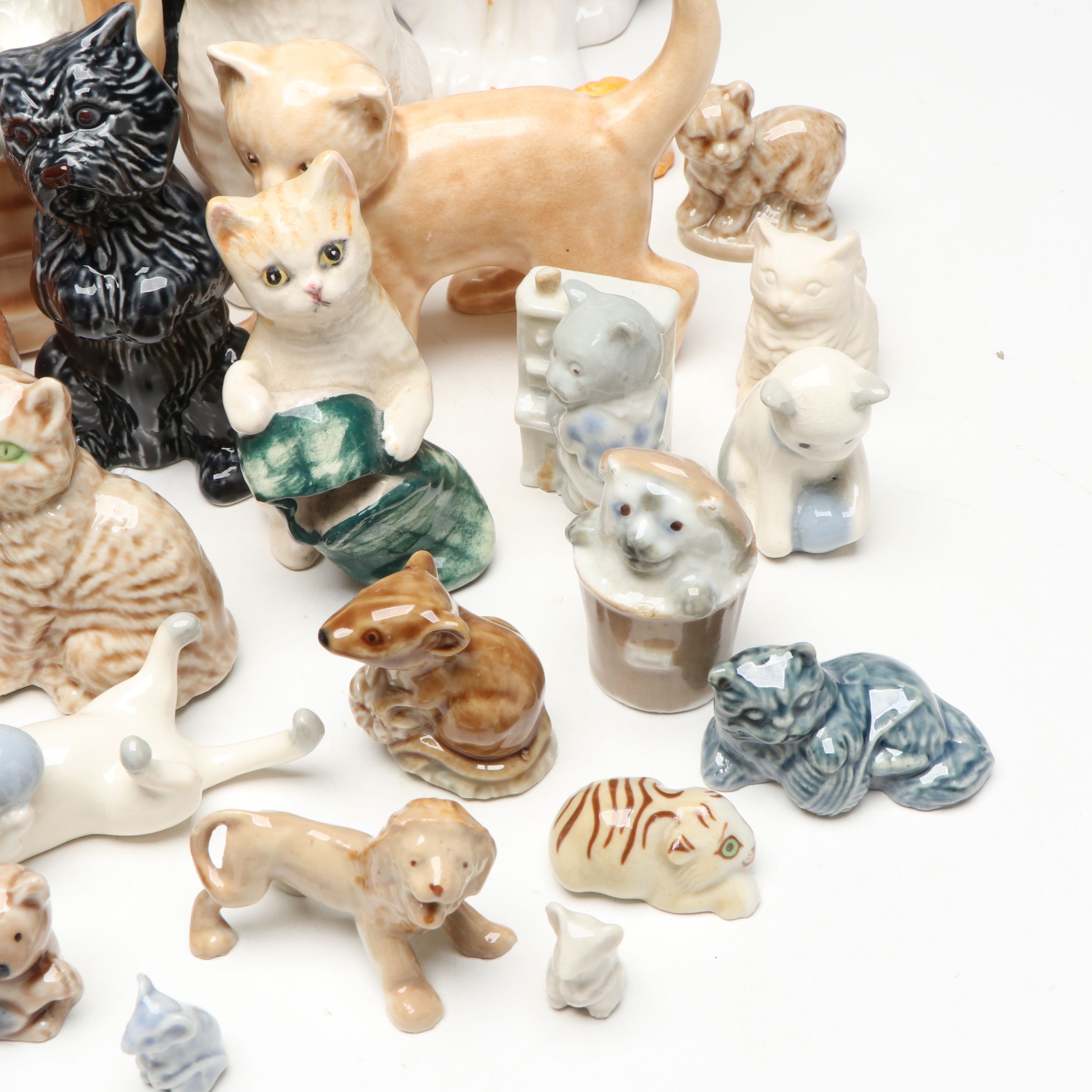 Beswick, Wade, SylvaC with Other Ceramic Cat Figurines, Mid to Late 20th Century