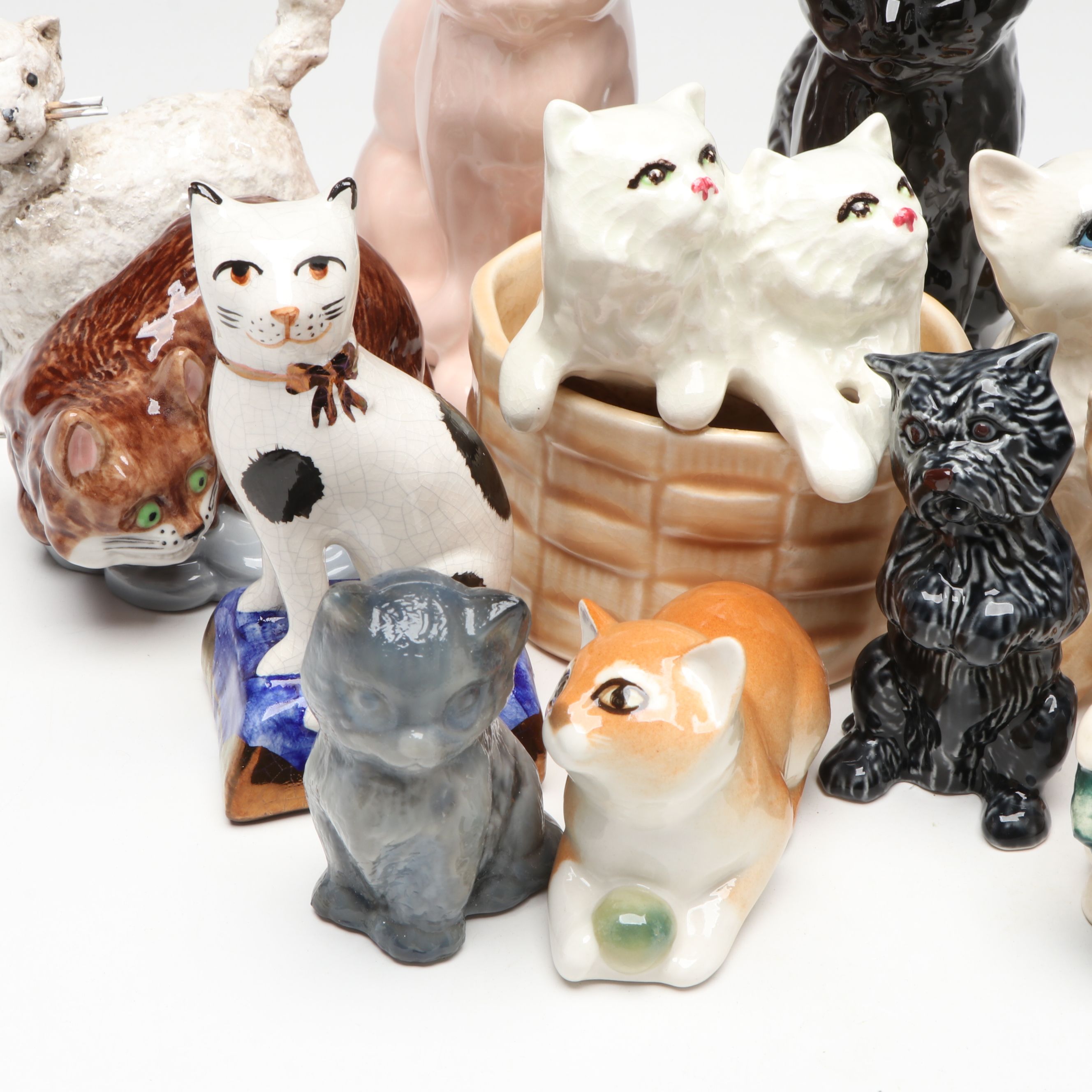 Beswick, Wade, SylvaC with Other Ceramic Cat Figurines, Mid to Late 20th Century