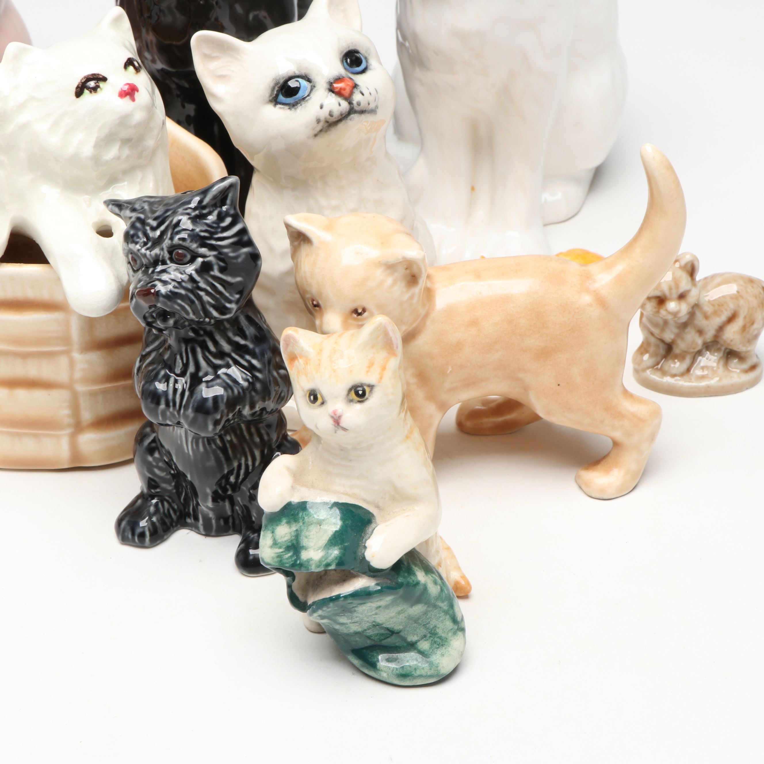 Beswick, Wade, SylvaC with Other Ceramic Cat Figurines, Mid to Late 20th Century