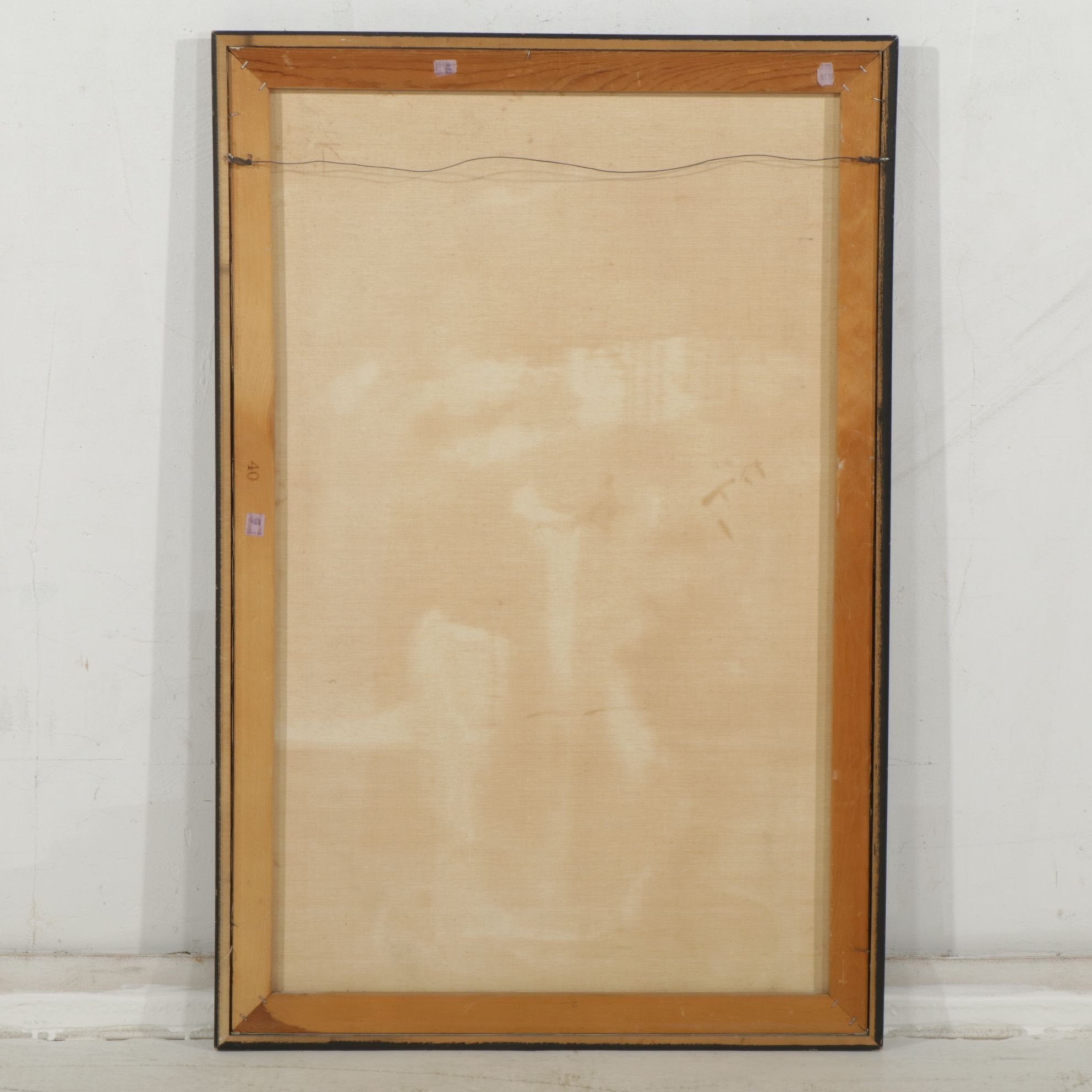 L. Karshner Still Life Oil Painting of Cool-Toned Floral Bouquet and Fruit, 1967