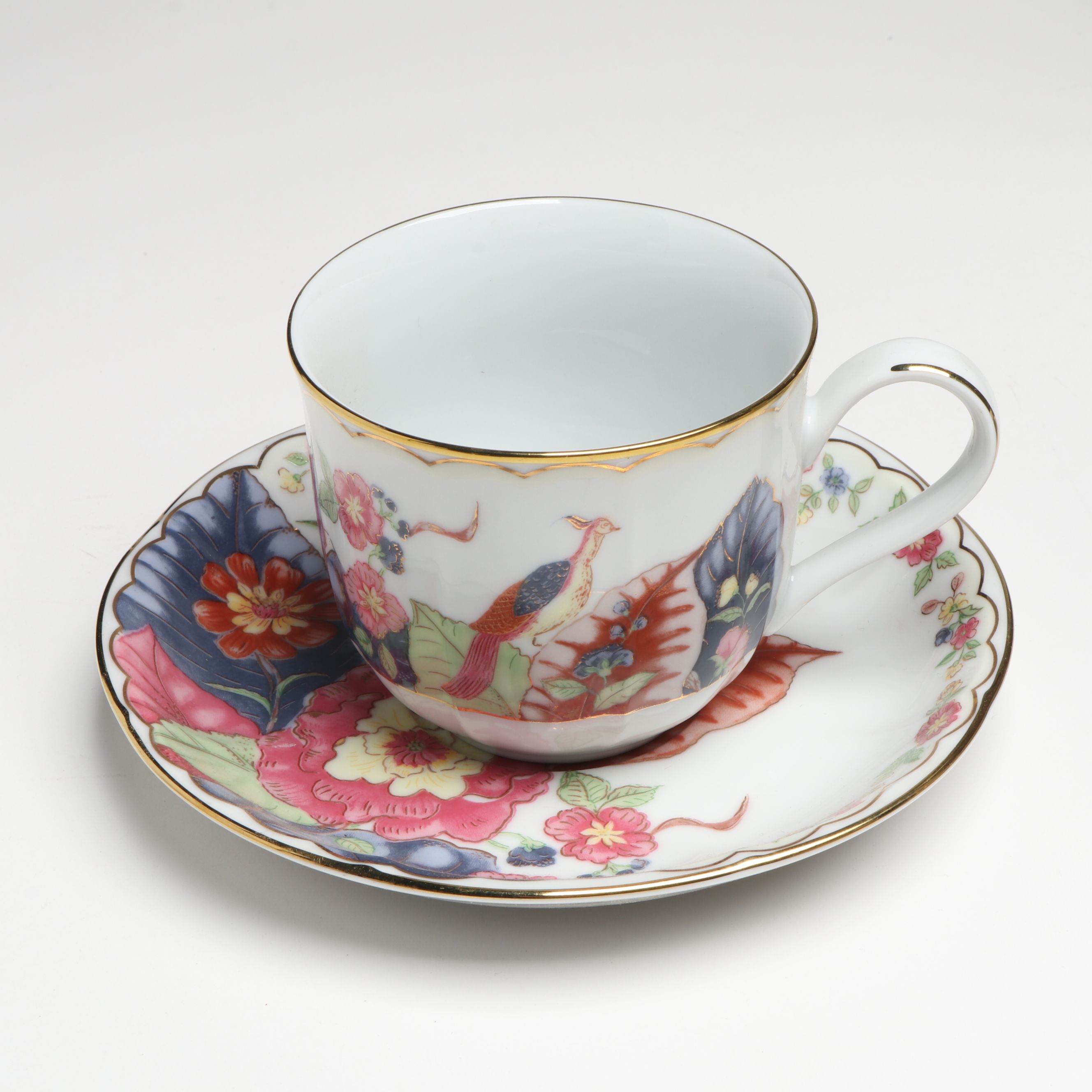 Gump's "Carolina Garden"  Porcelain Dinnerware with Chinese Script Box