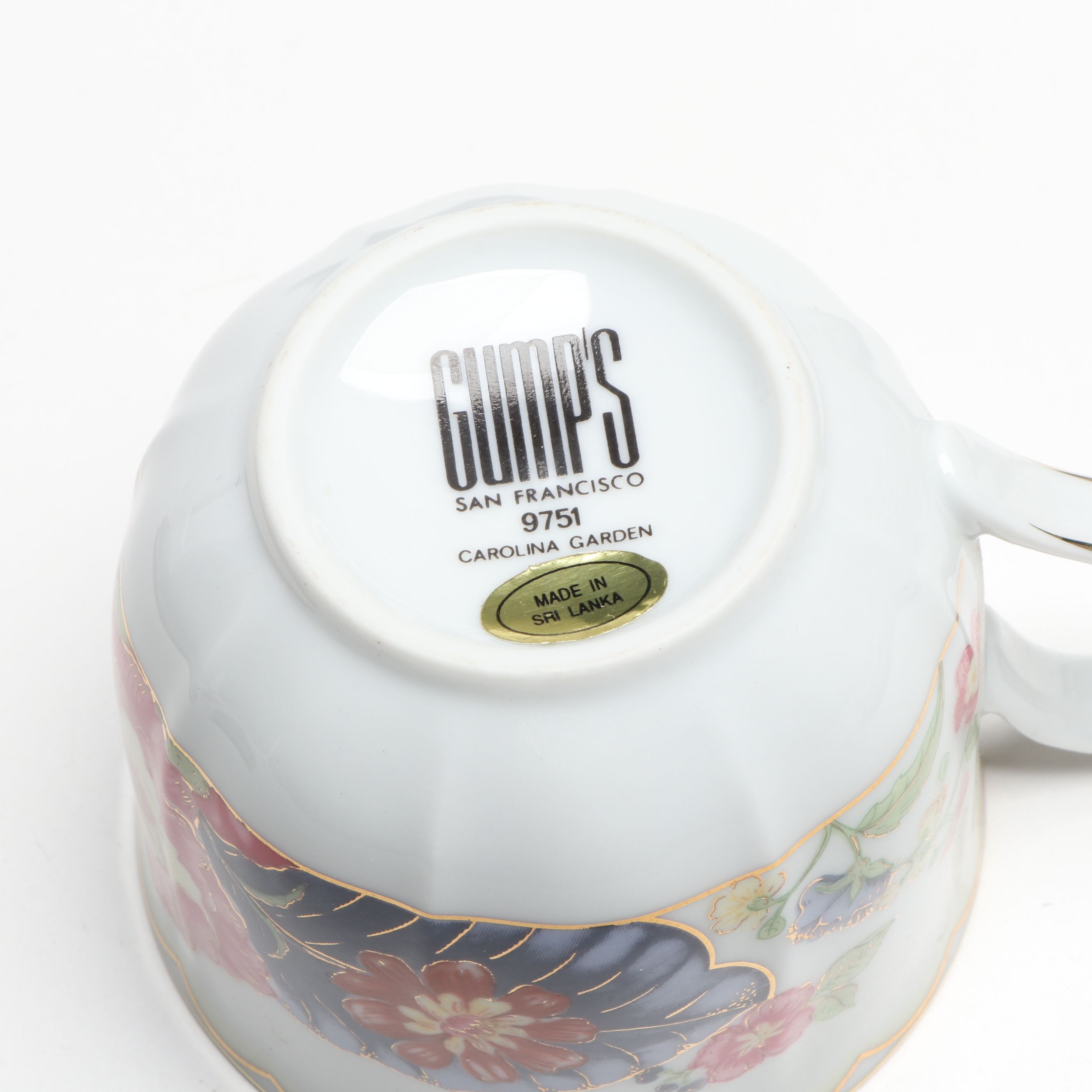 Gump's "Carolina Garden"  Porcelain Dinnerware with Chinese Script Box