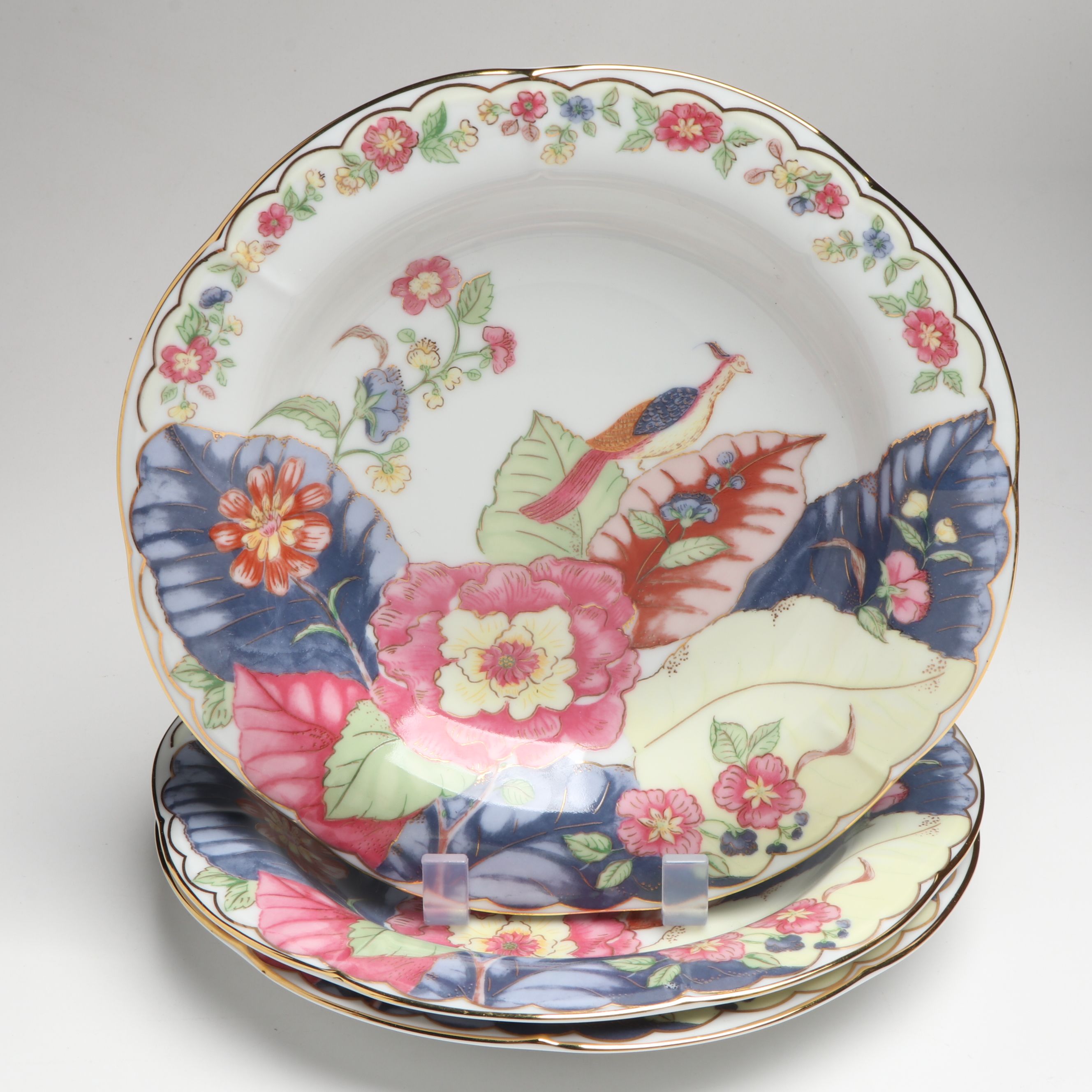Gump's "Carolina Garden"  Porcelain Dinnerware with Chinese Script Box