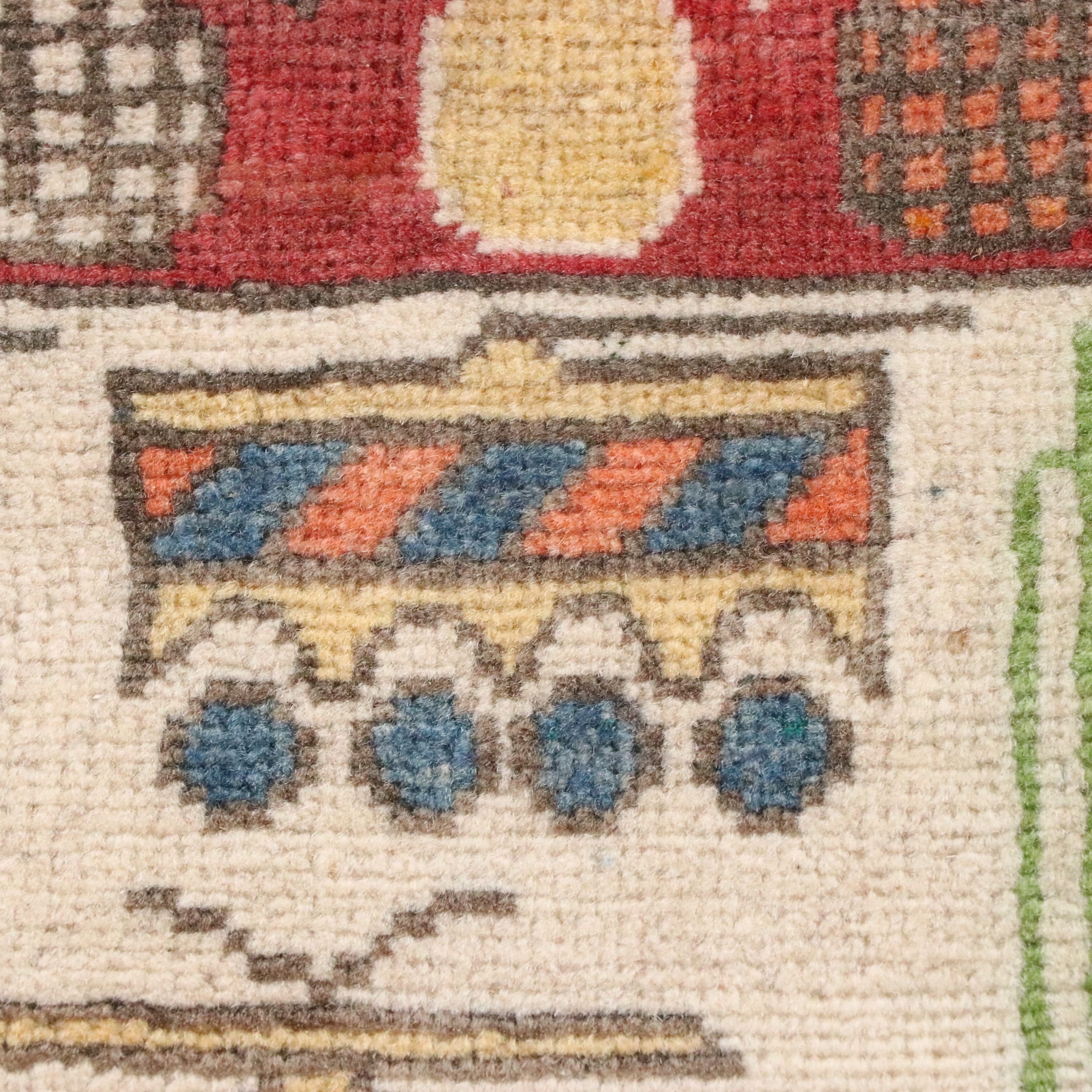 2' x 3'1 Hand-Knotted Afghan War Rug