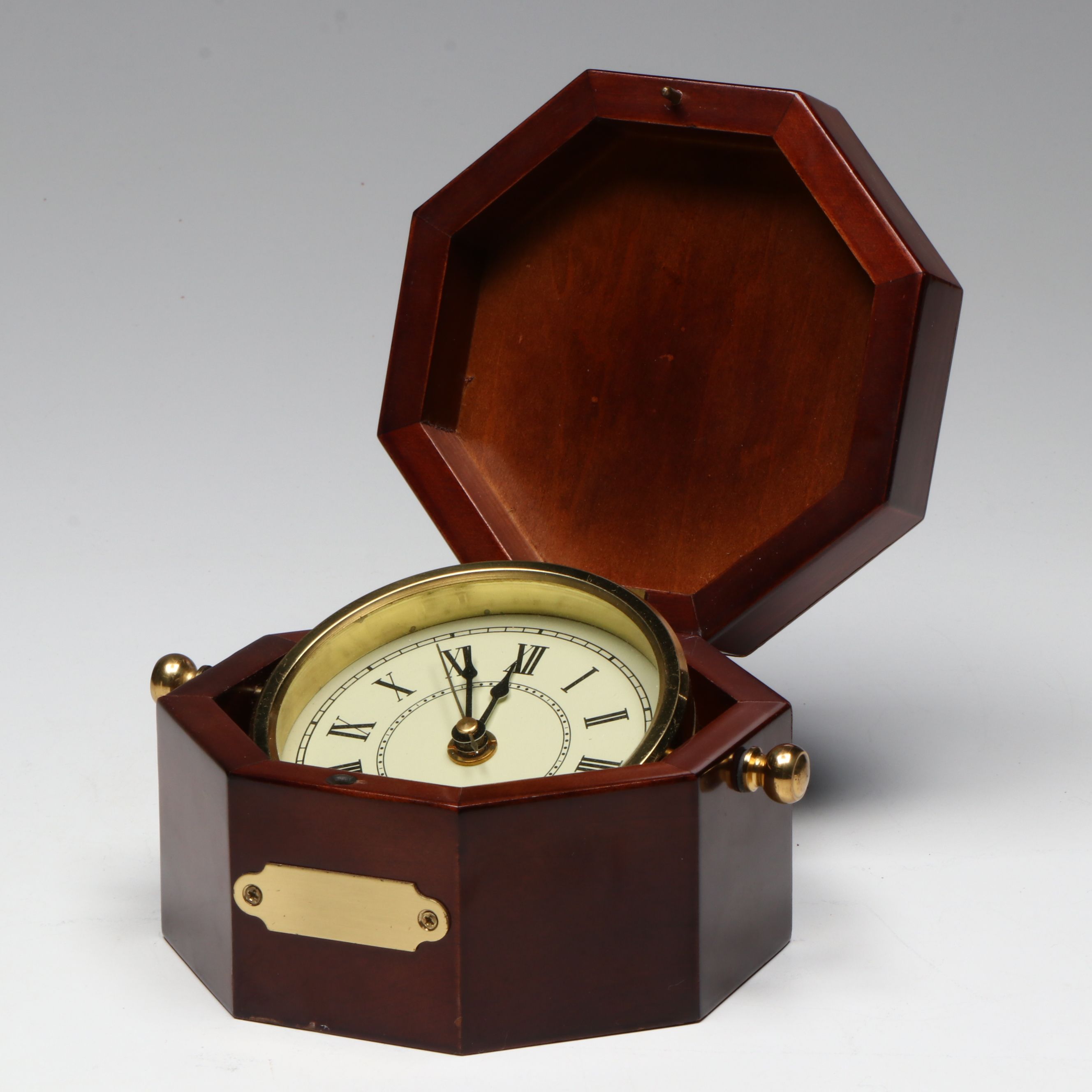 Bulova and Other Wooden Cased Desk Clock