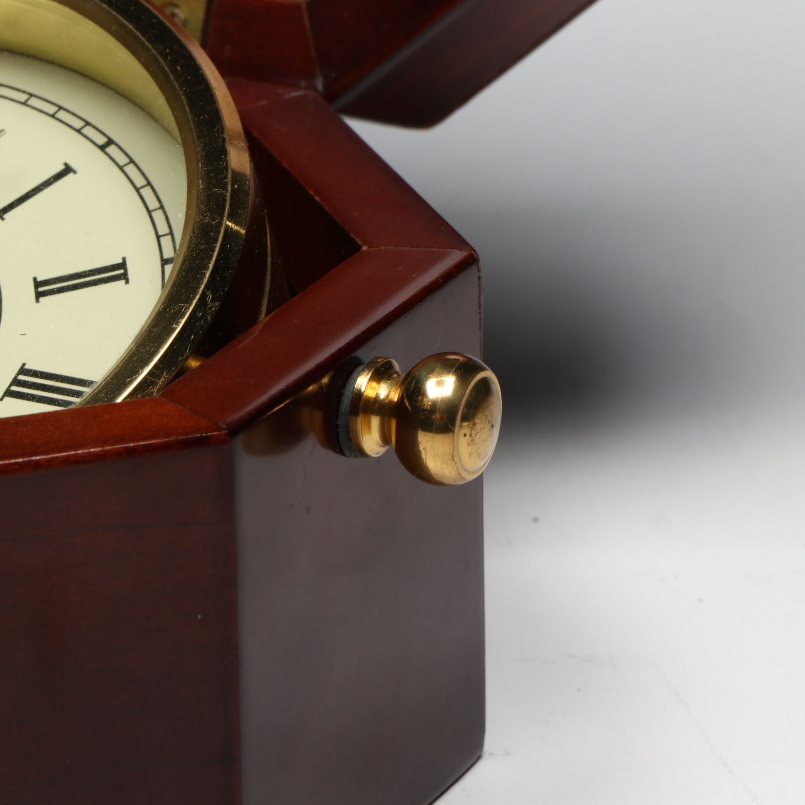 Bulova and Other Wooden Cased Desk Clock