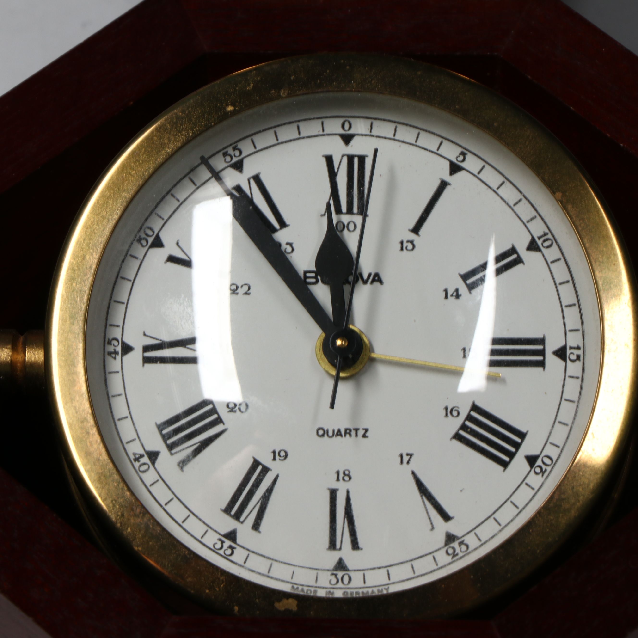 Bulova and Other Wooden Cased Desk Clock
