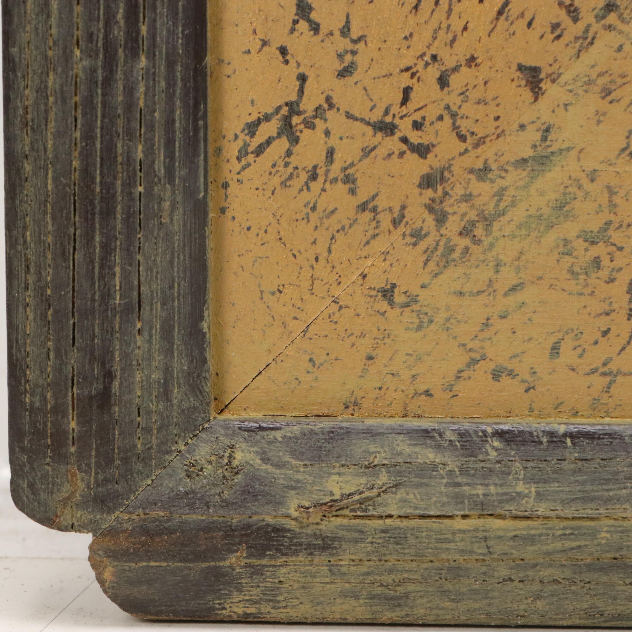 Chinese School Landscape Watercolor Painting with Farmers and Fisherman, 20th C.