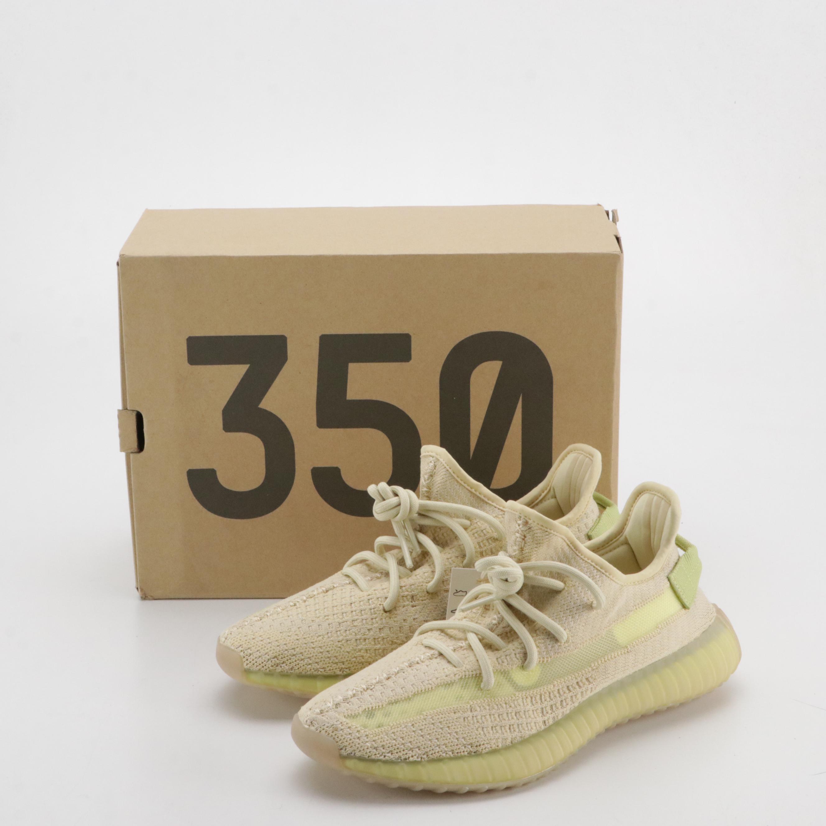 Men's Adidas Yeezy Boost 350 V2 "Flax" Sneakers in Box