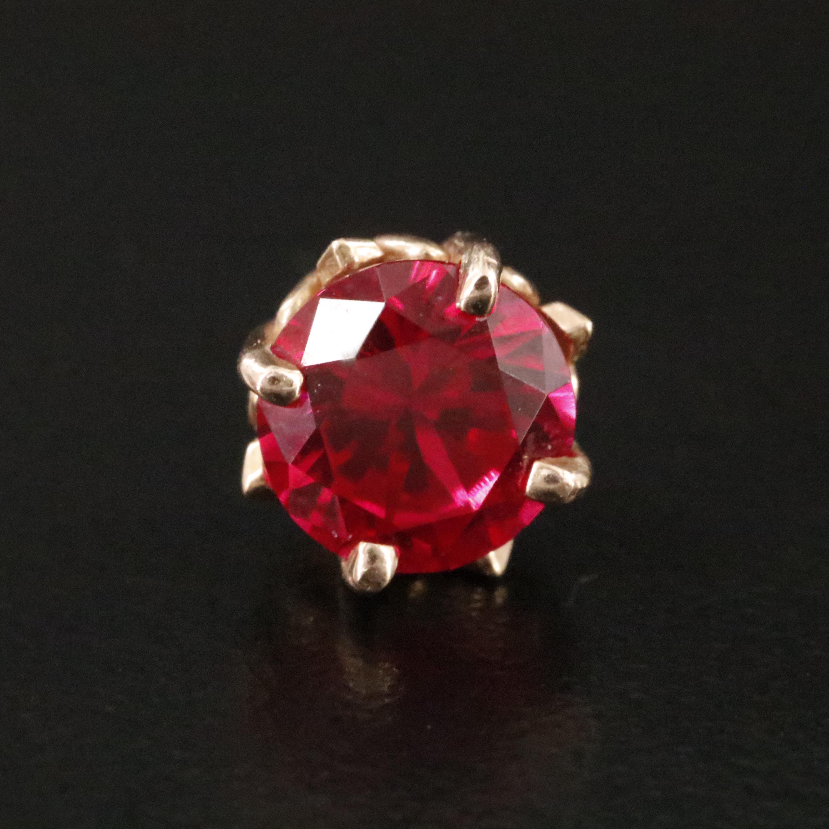 14K Rose Gold Ruby Stud Earrings