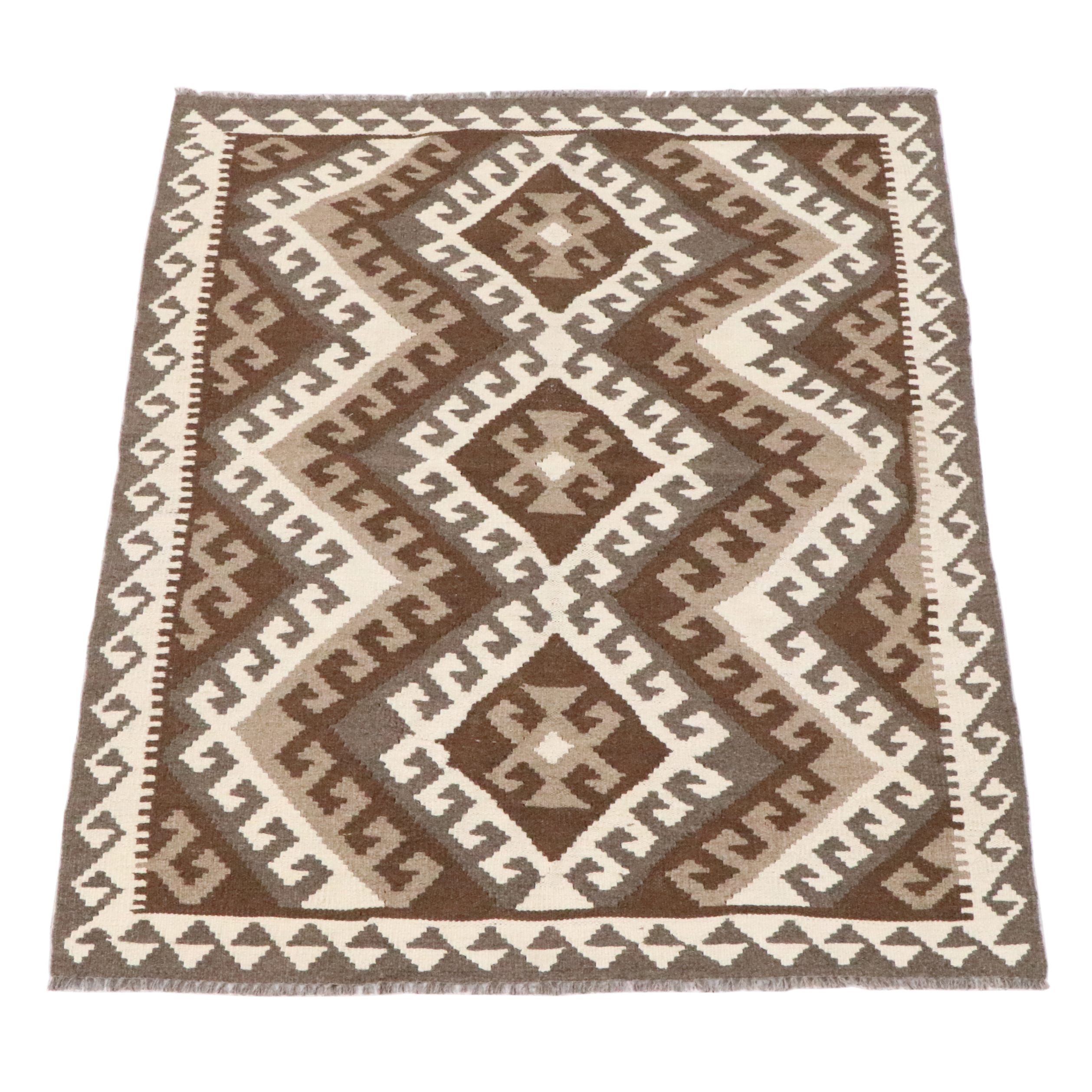 4'1 x 5'8 Handwoven Pakistani Kilim Rug