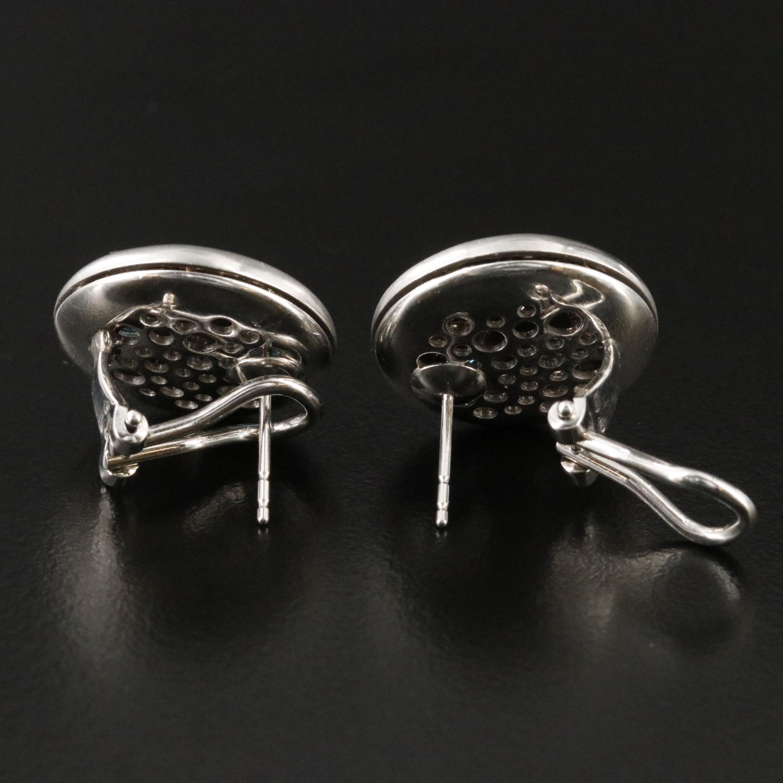 18K Topaz, Tanzanite, and Diamond Button Earrings