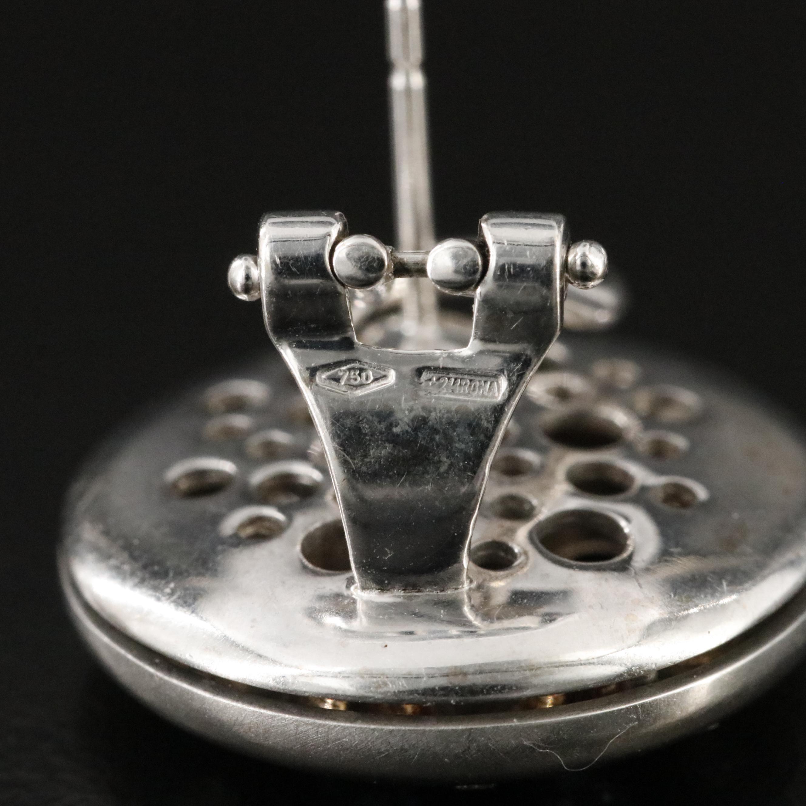 18K Topaz, Tanzanite, and Diamond Button Earrings