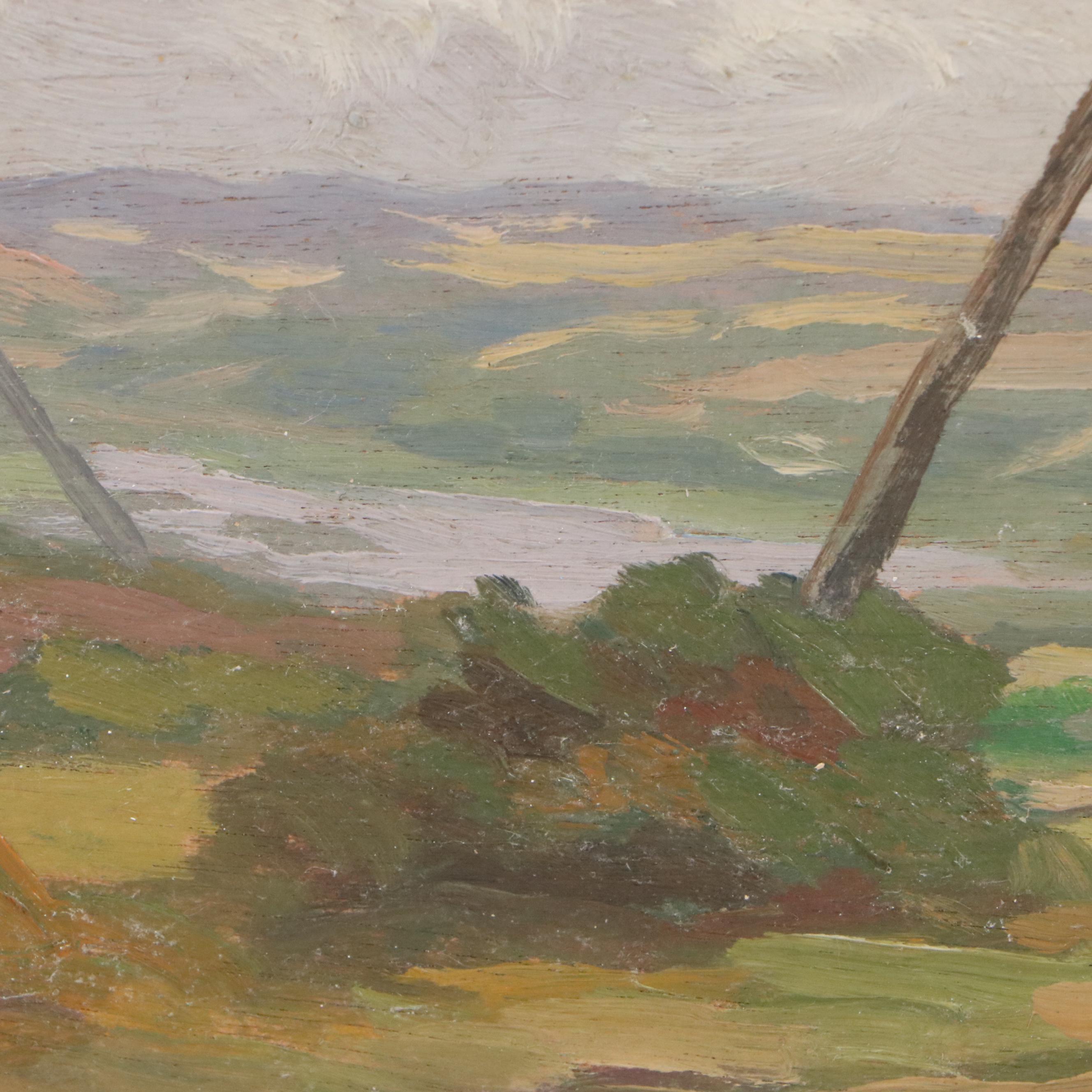 Oil Painting "Moulins de Kes Loch," Early to Mid-20th Century