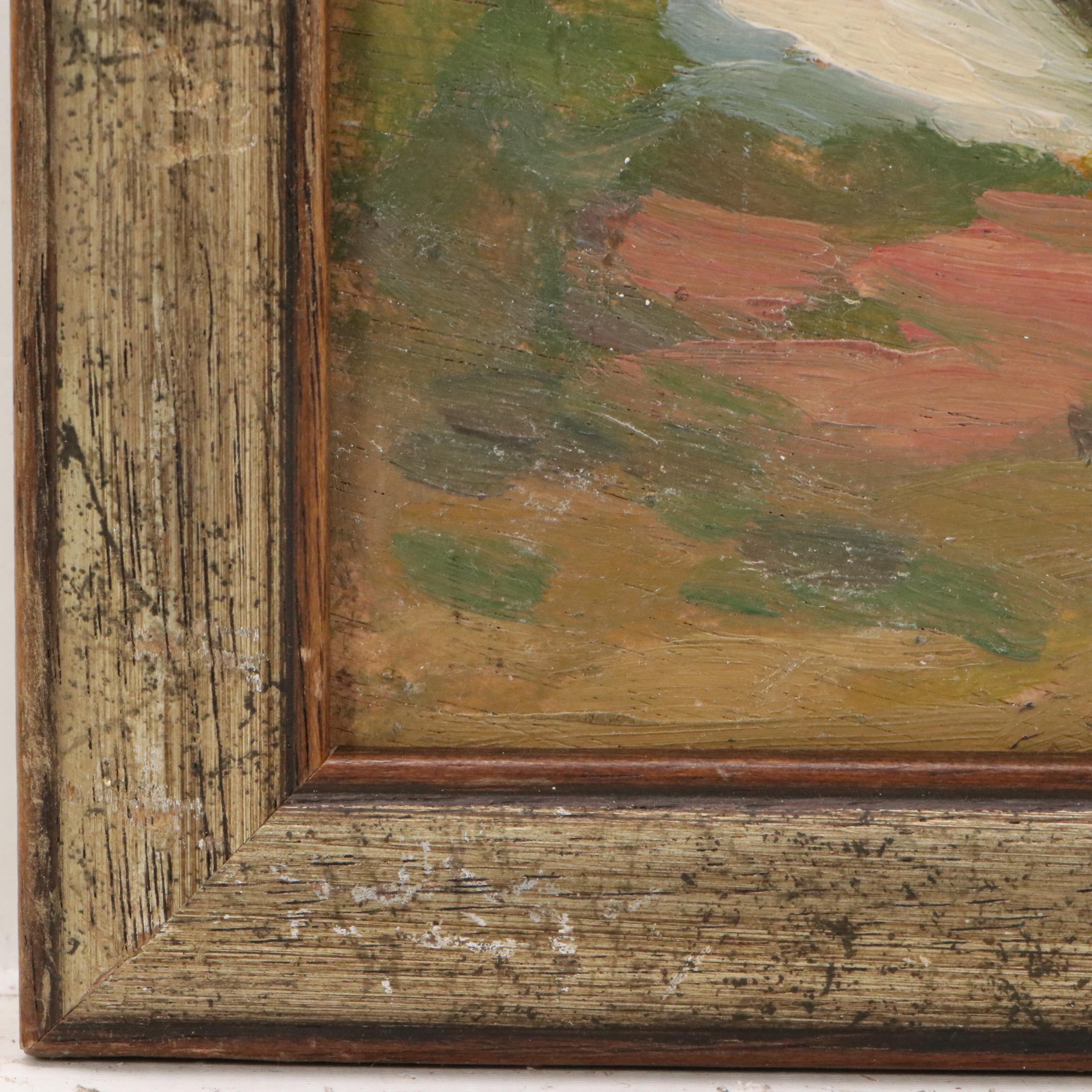 Oil Painting "Moulins de Kes Loch," Early to Mid-20th Century