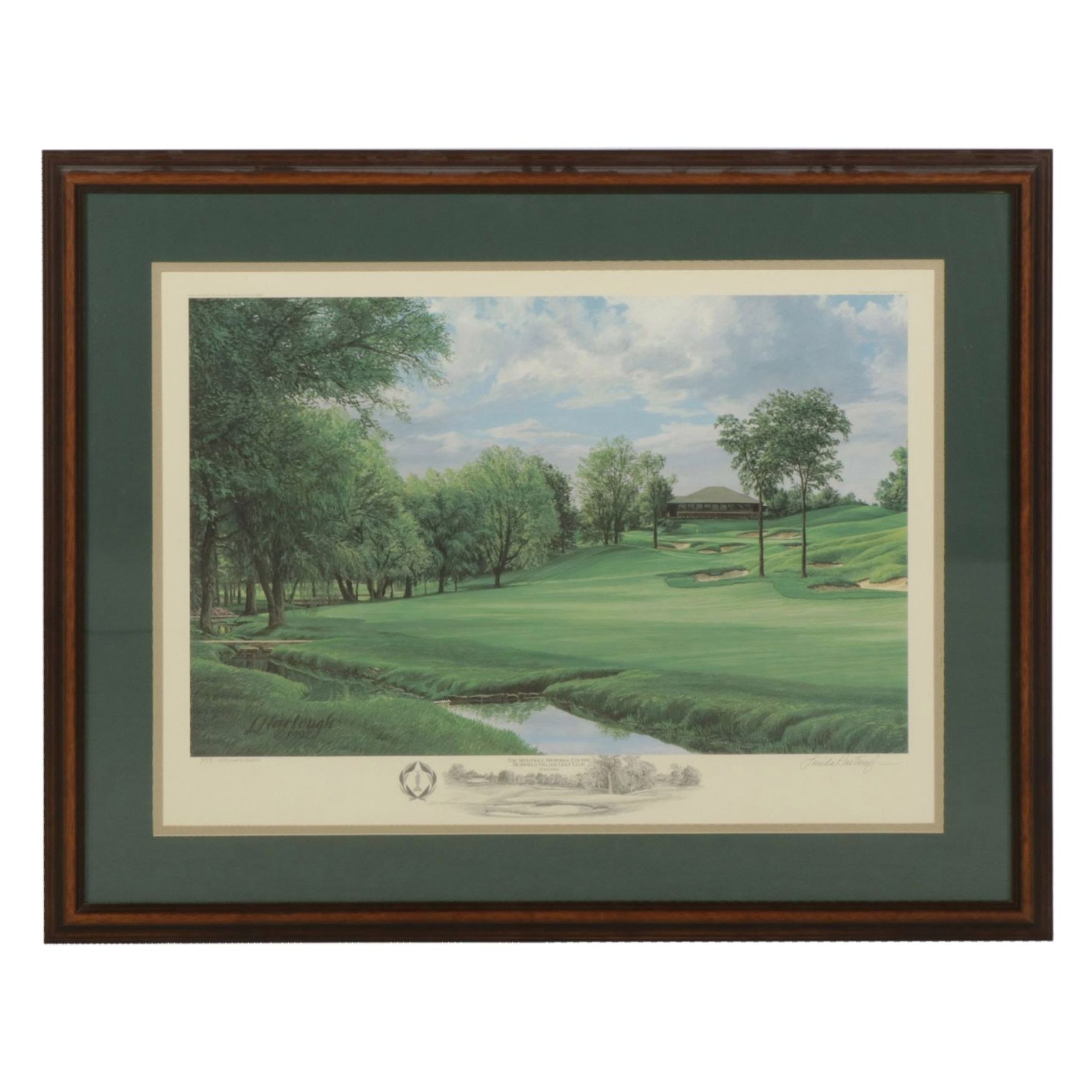 Linda Hartough Offset Lithograph "18th Hole - Muirfield Village Golf Club", 1993