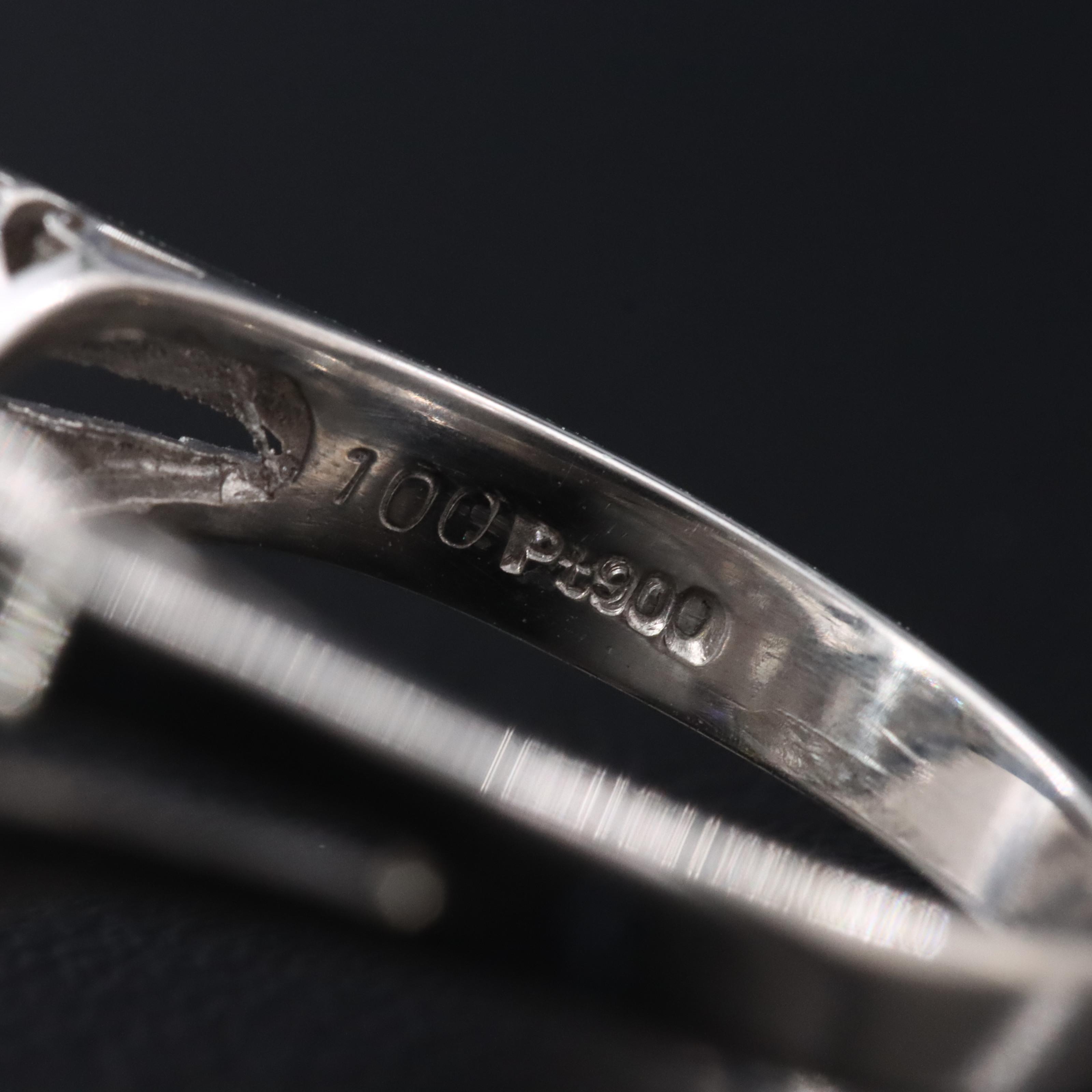 Platinum 1.00 CTW Diamond Chevron Ring