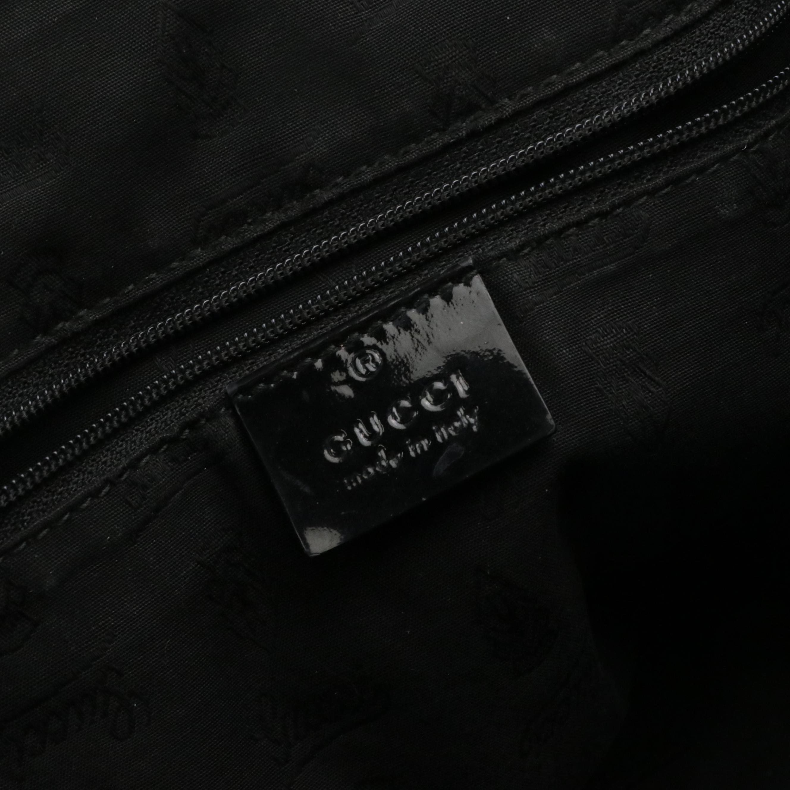 Gucci Jolie Tote in GG Canvas with Patent Leather Trim and Charms