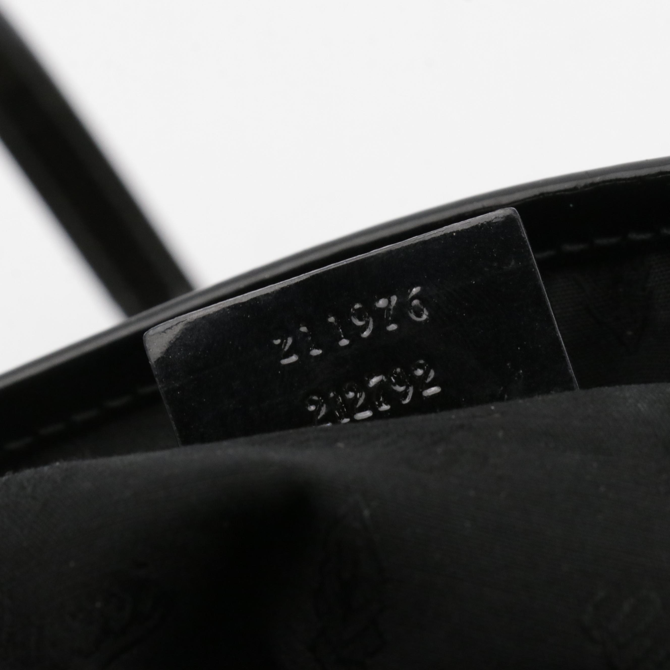 Gucci Jolie Tote in GG Canvas with Patent Leather Trim and Charms