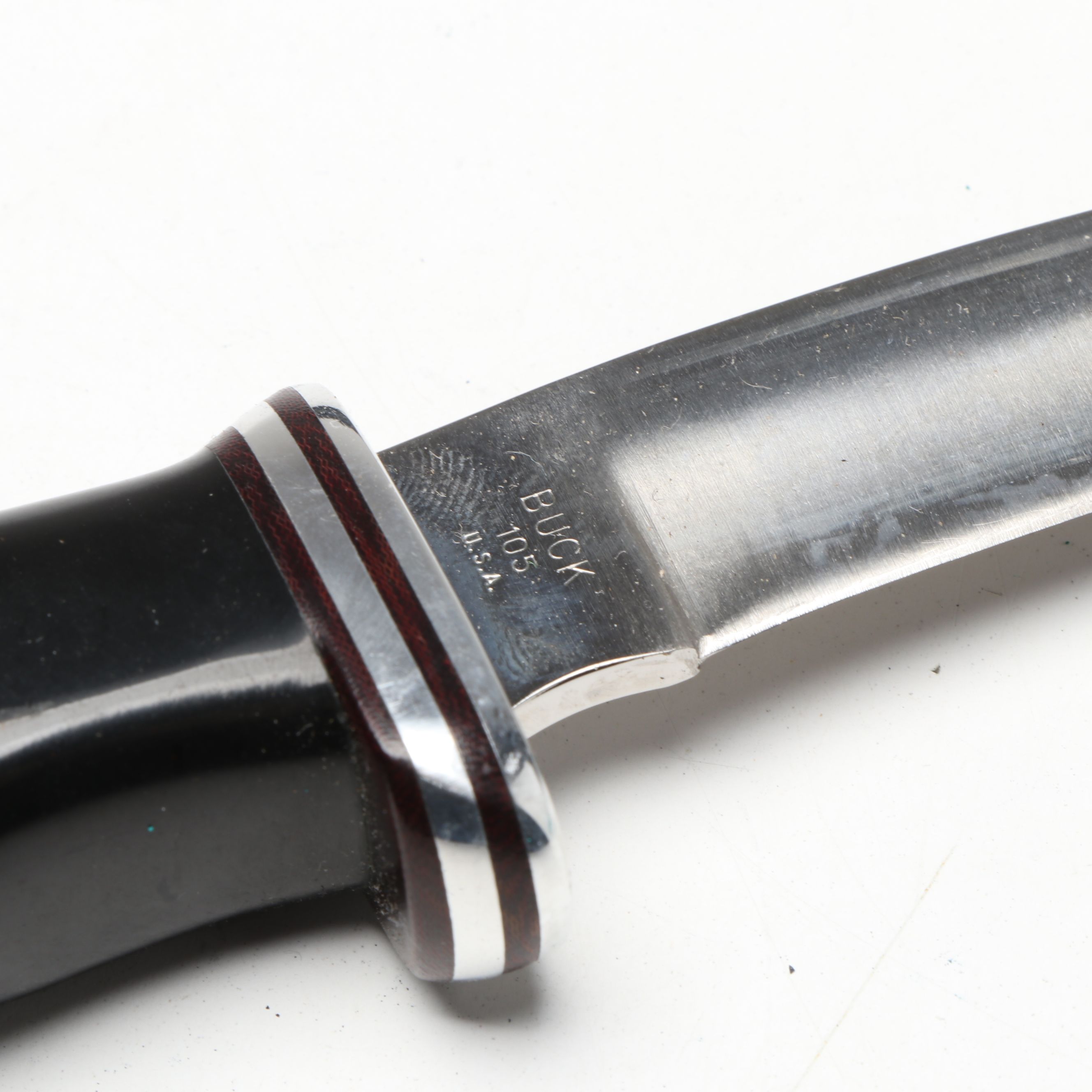 Buck Fixed Blade Knife with Other Folding Knives and Leather Cases