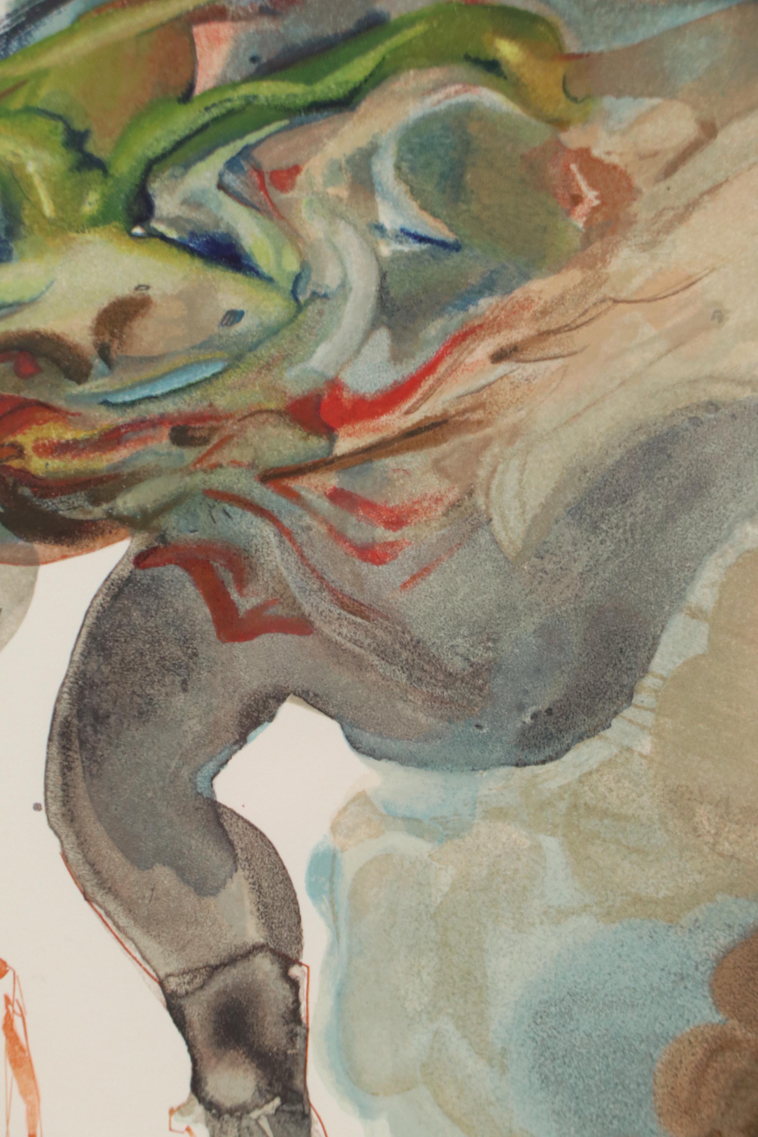 Salvador Dali Wood Engraving "Les voleurs," 1960–1964