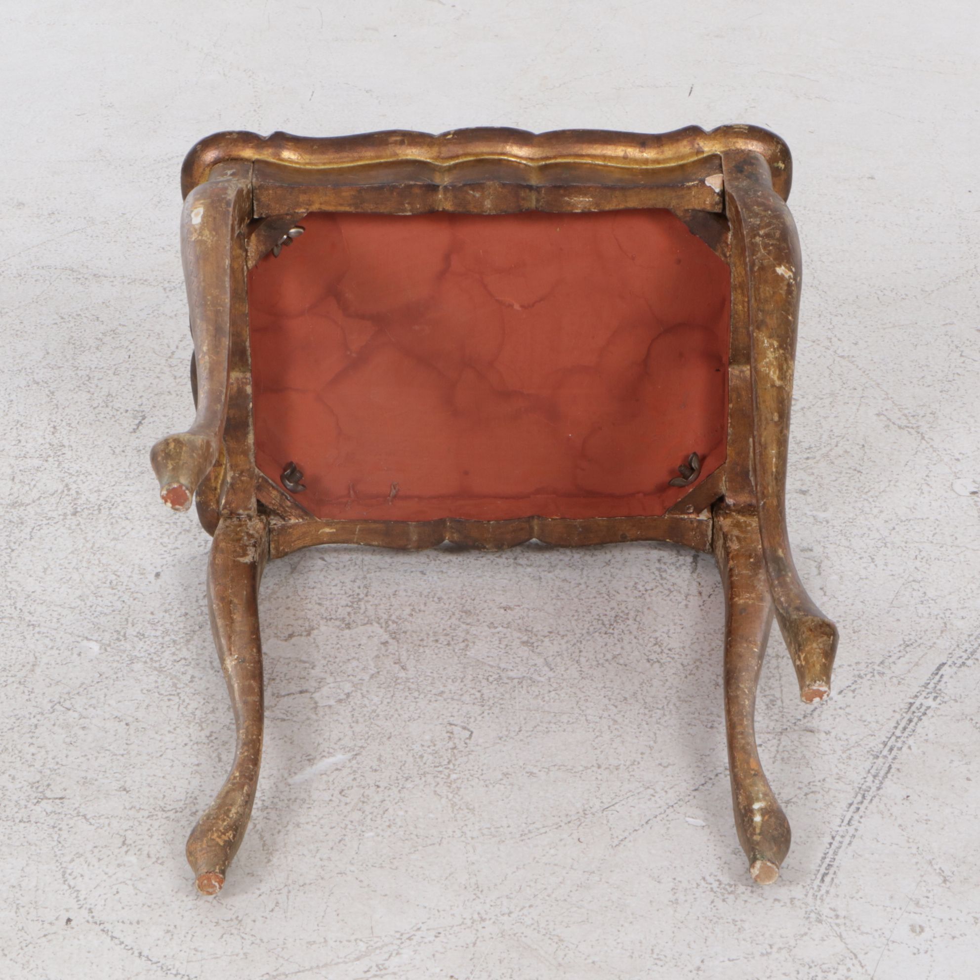 Florentine Paint-Decorated Giltwood Stand, Mid-20th Century