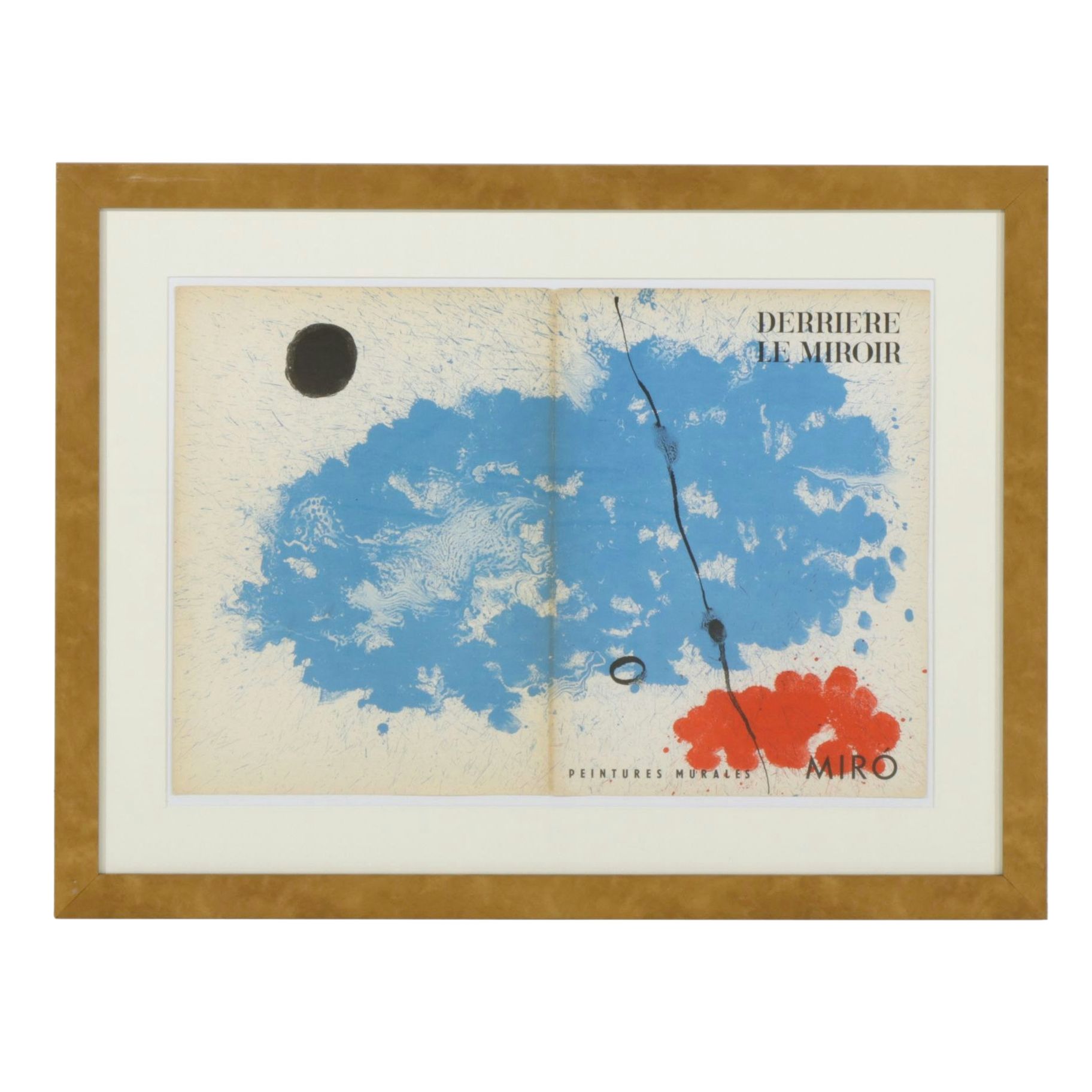 Joan Miró Double-Page Color Lithograph Cover Art for "Derrière le Miroir," 1961