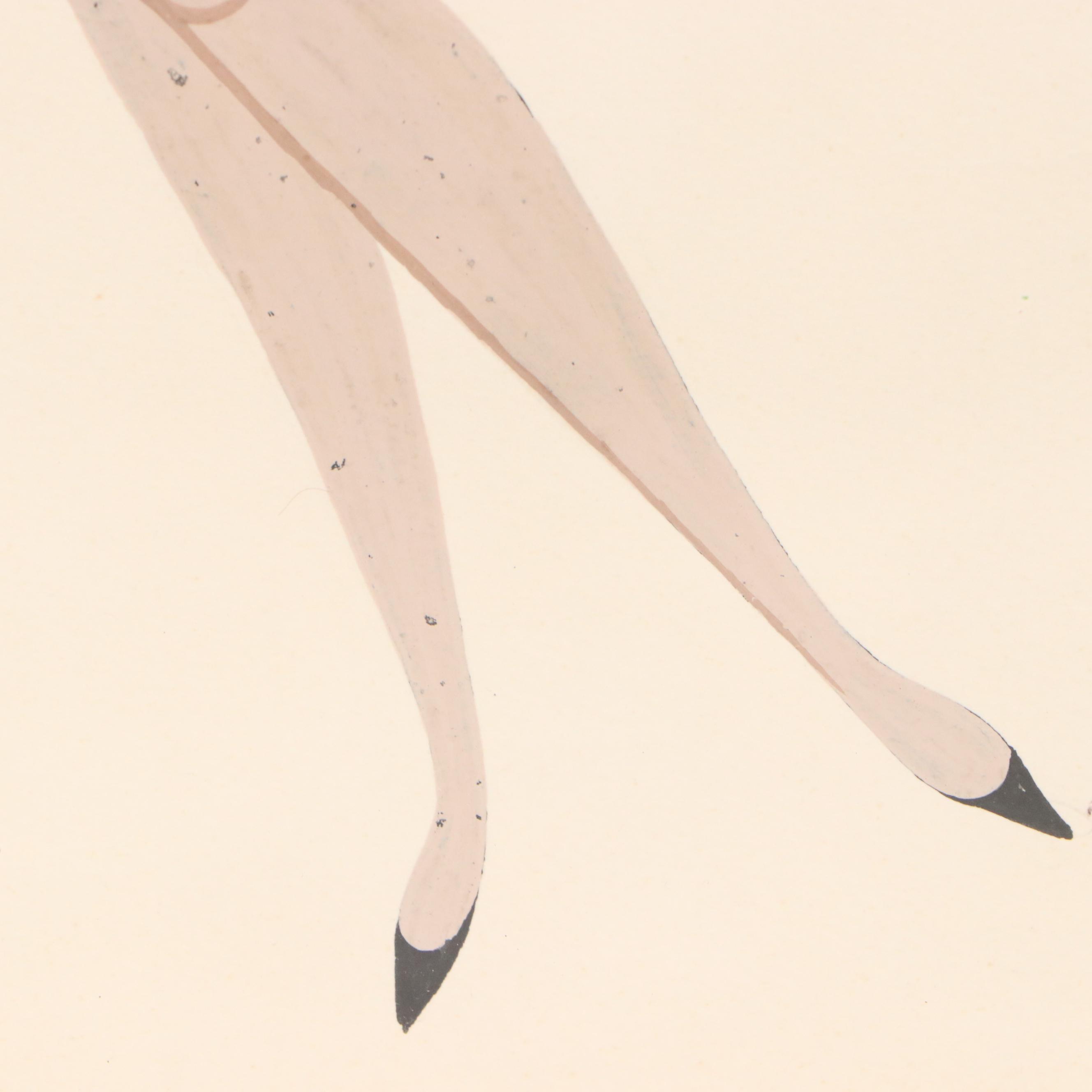 Erté Gouache Painting of Woman