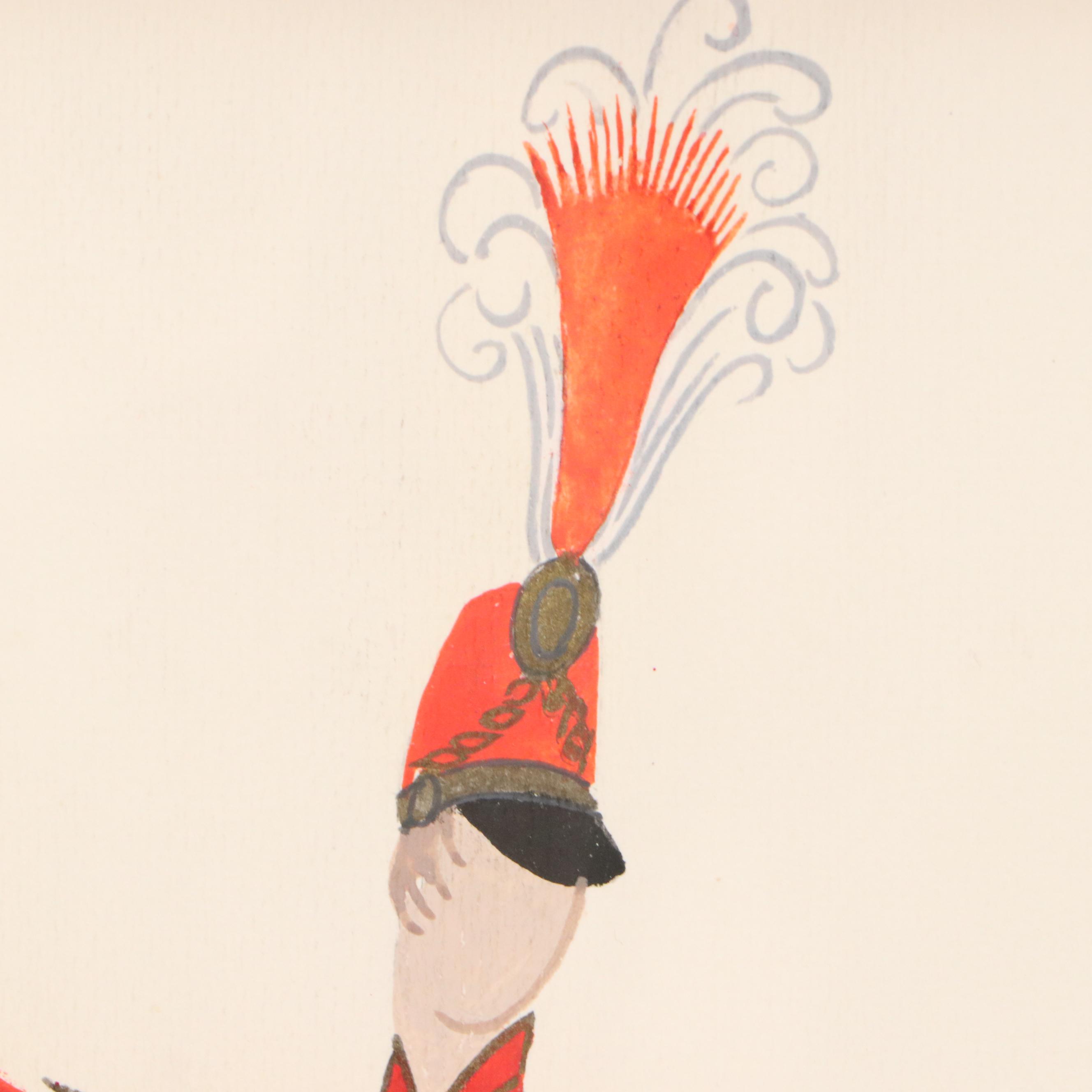 Erté Gouache Painting of Majorette Costume