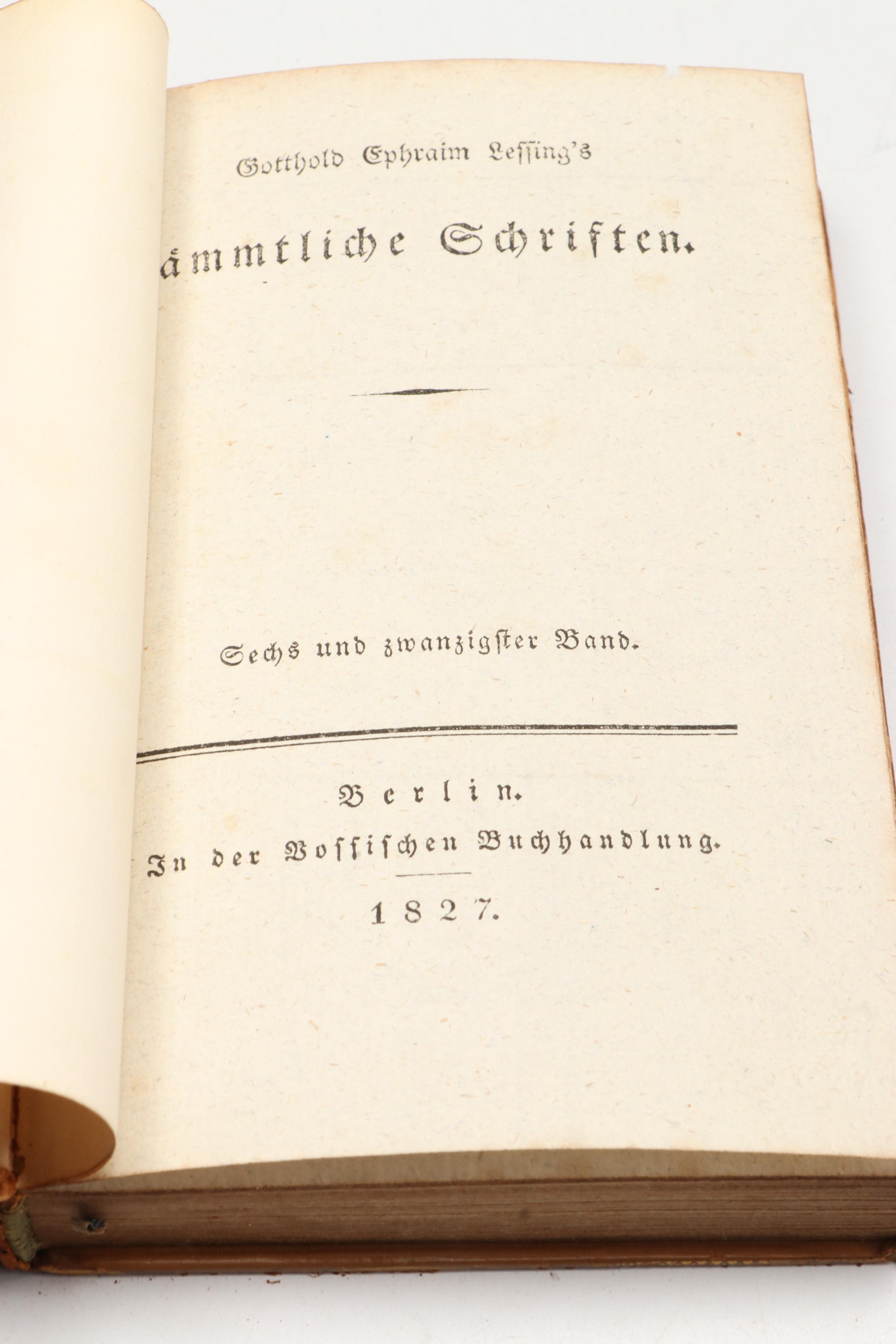 "Goethe's Werke" and "Gotthold Ephraim Lessing's Rammlitche Schriften"
