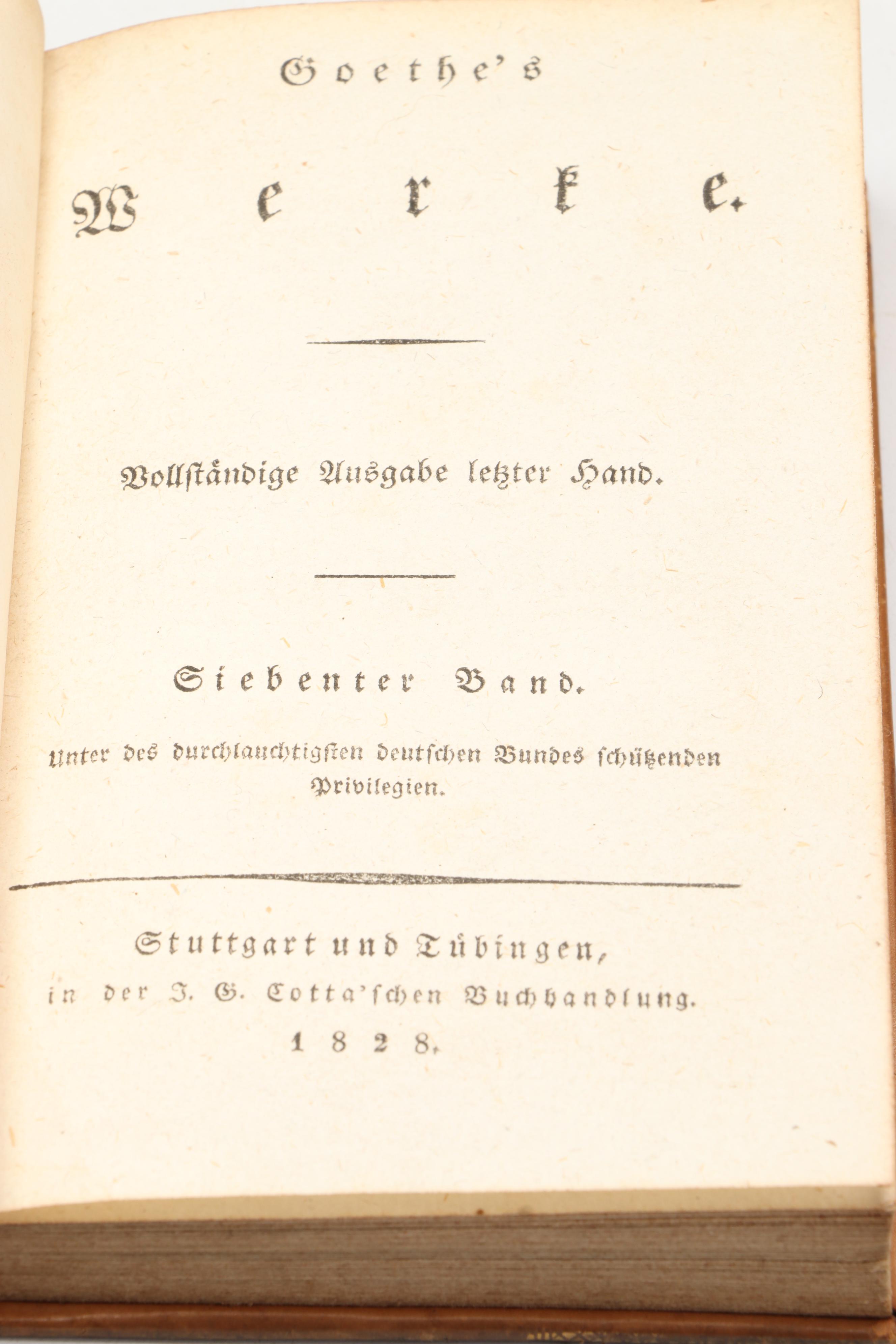"Goethe's Werke" and "Gotthold Ephraim Lessing's Rammlitche Schriften"