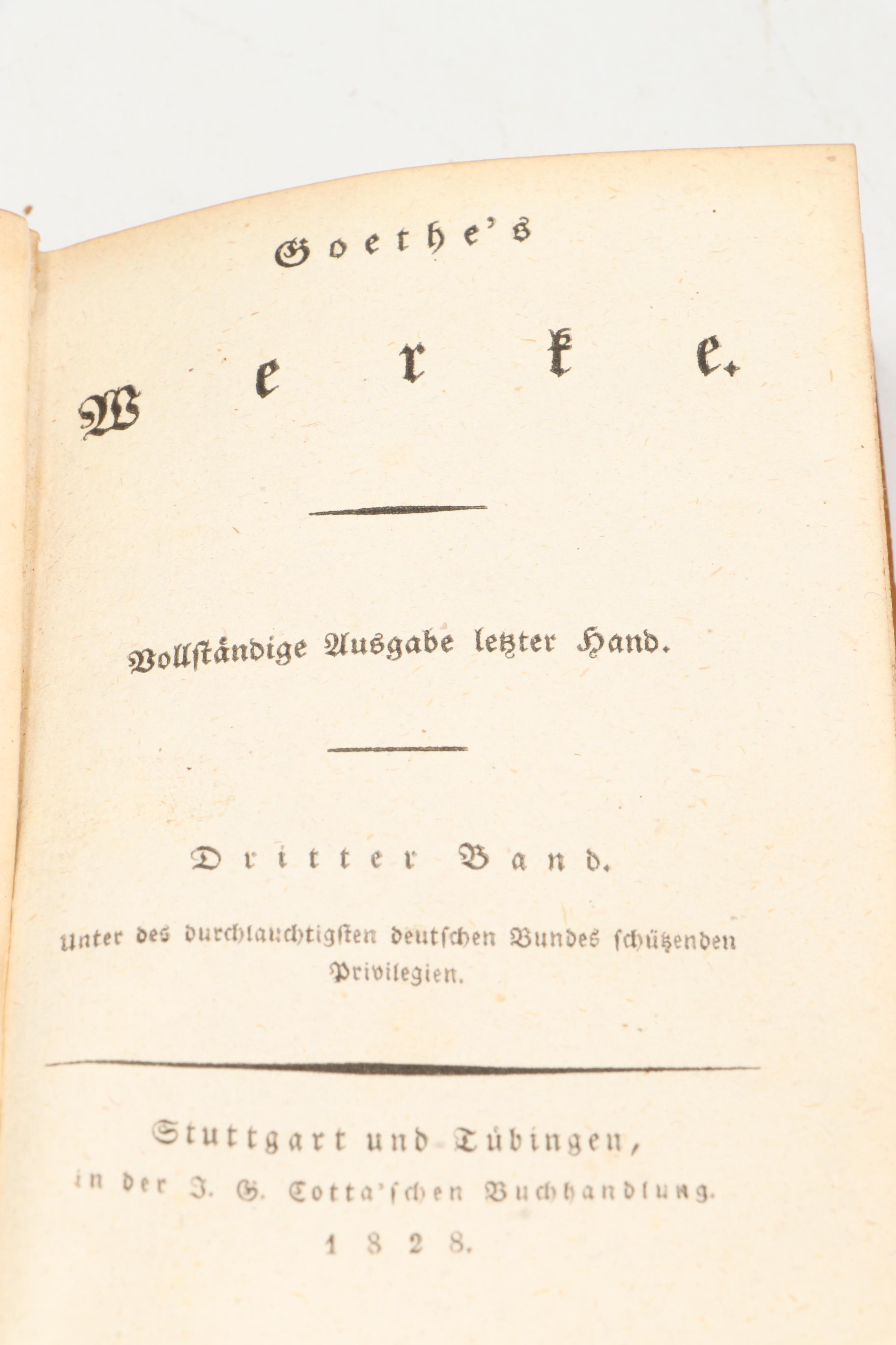 "Goethe's Werke" and "Gotthold Ephraim Lessing's Rammlitche Schriften"