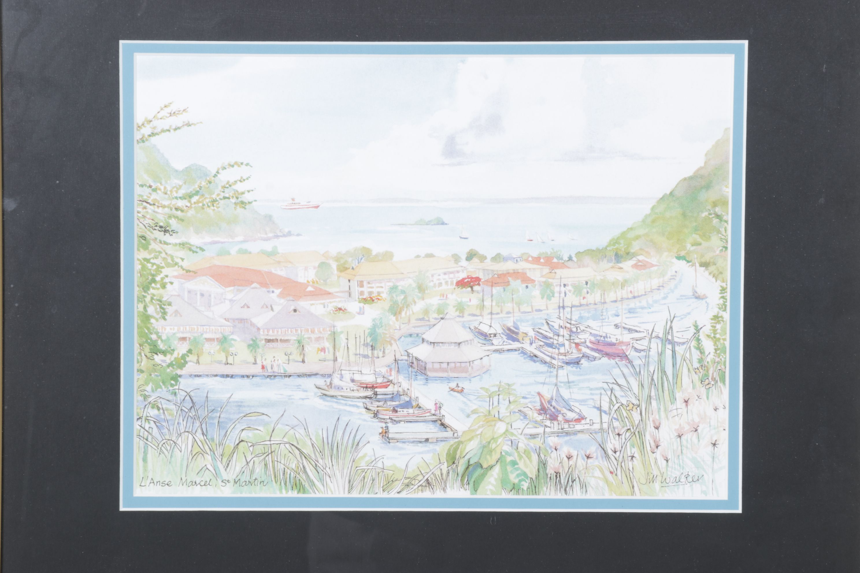Offset Lithograph After Jill Walker "L'Anse Marcel, St. Martin"